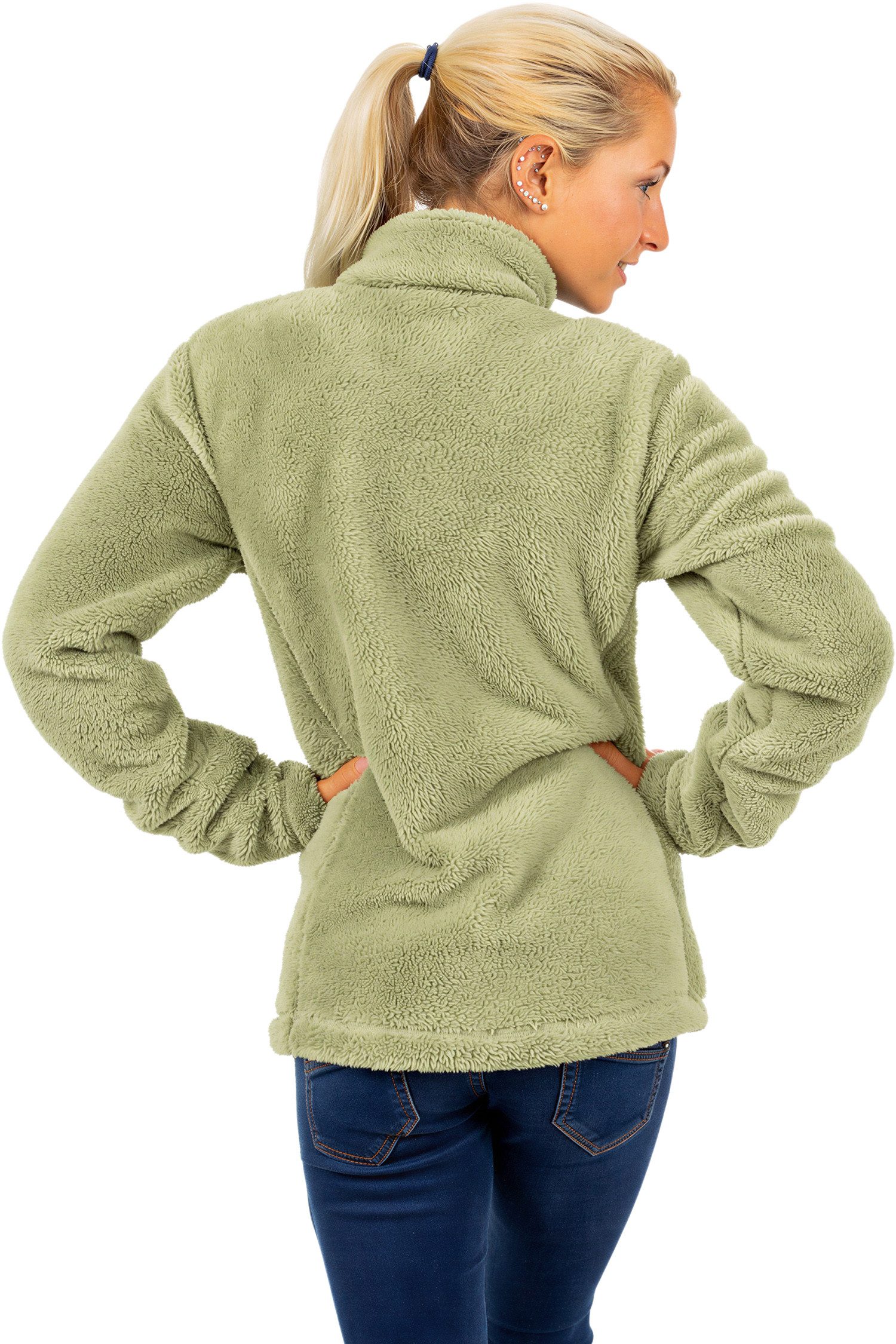 Reichstadt Fleecejacke Damen Fleecejacke 22RSW002 Extravagante Reißverschluss-Anhänger