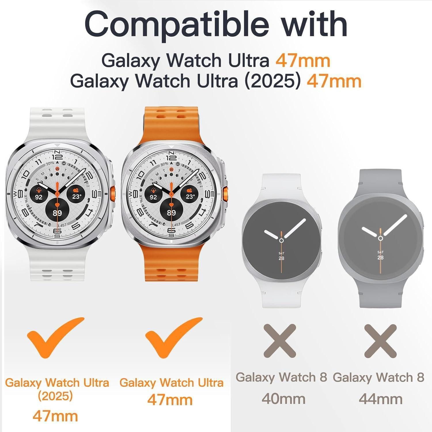 LuxusKollektion Smartwatch-Hülle Schutzhülle mit Gehärtetem Glas für Samsung Galaxy Watch Ultra – Bild 2 von 5