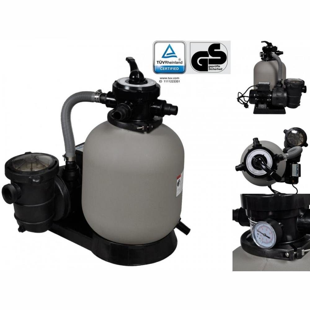 vidaXL Kartuschen-Filterpumpe Sandfilterpumpe 600 W 17000 L h Pool-Pumpe mit Sandfilter Swimmingpoo