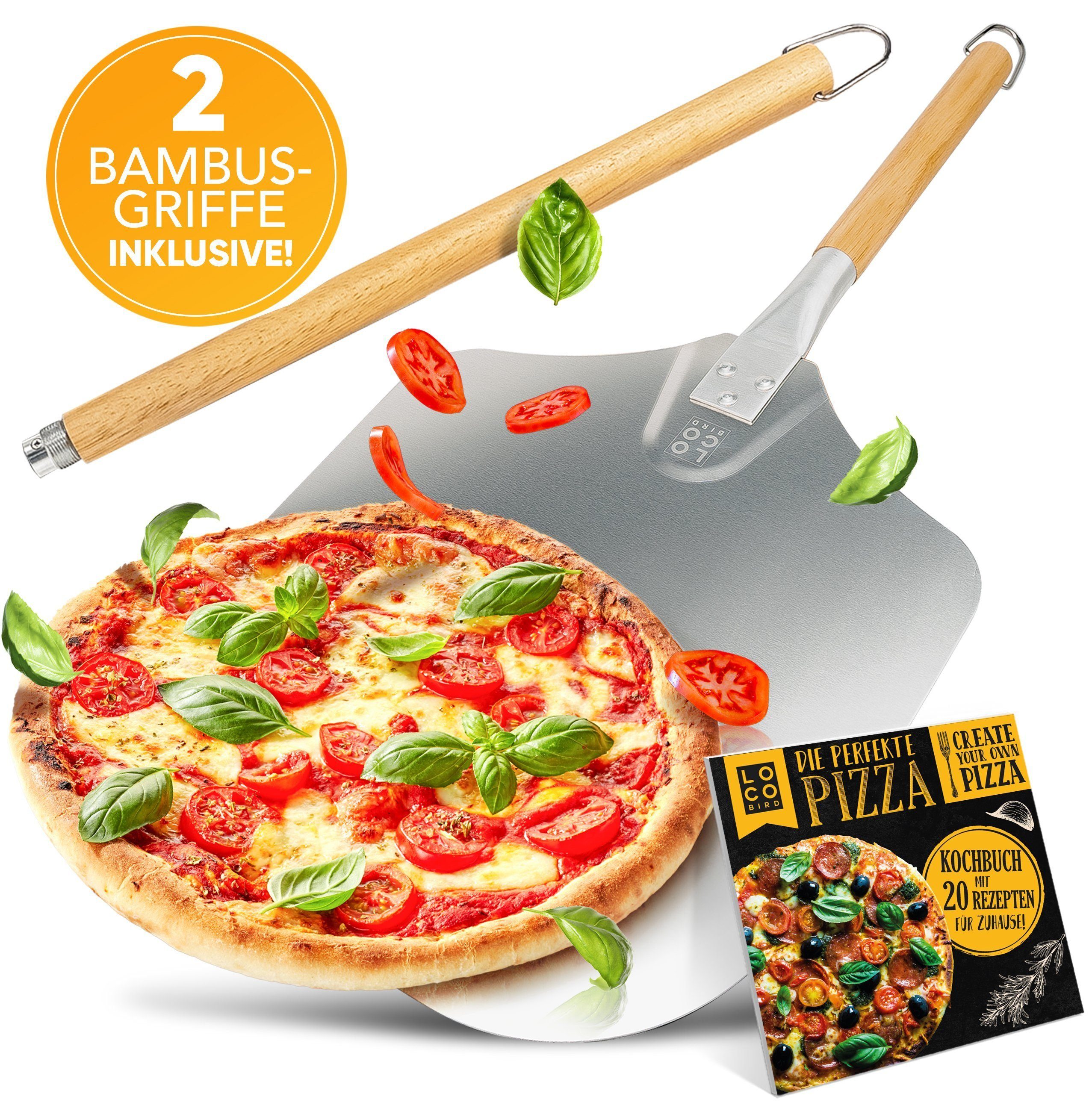 Sidorenko Pizzaschieber aus rostfreiem Aluminium, Pizzaheber mit abgerundeten Kanten