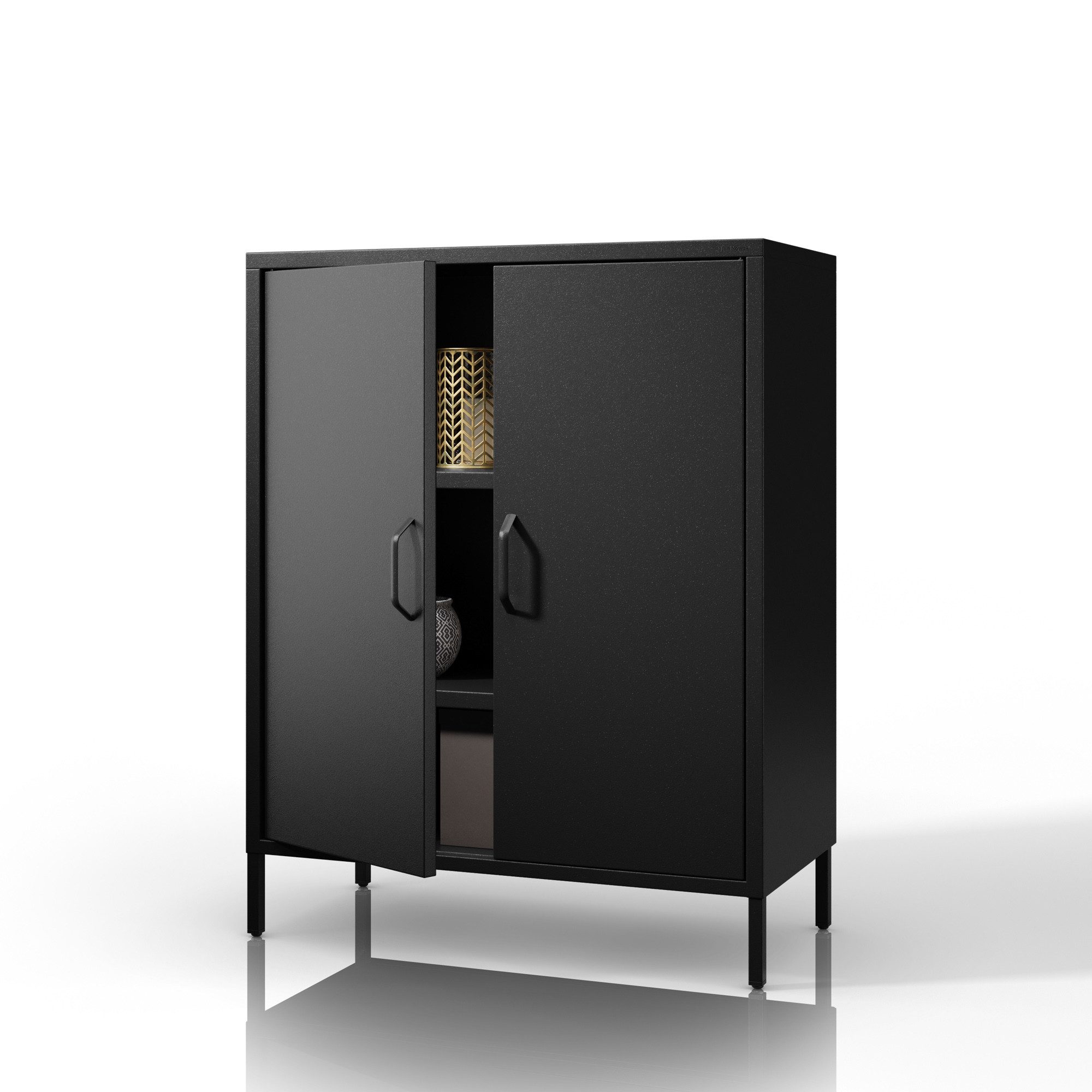 Jan Nowak Mehrzweckschrank Metall Werkstattschrank SZYMON 92 cm 3 Böden 2 Schubladen (1,1 mm 185 x 92 x 50 cm Lochabstand 27 mm 120 kg PZH) Kleiderschrank 2-türig magnetverschluss 40 kg 6 Farben Stahl