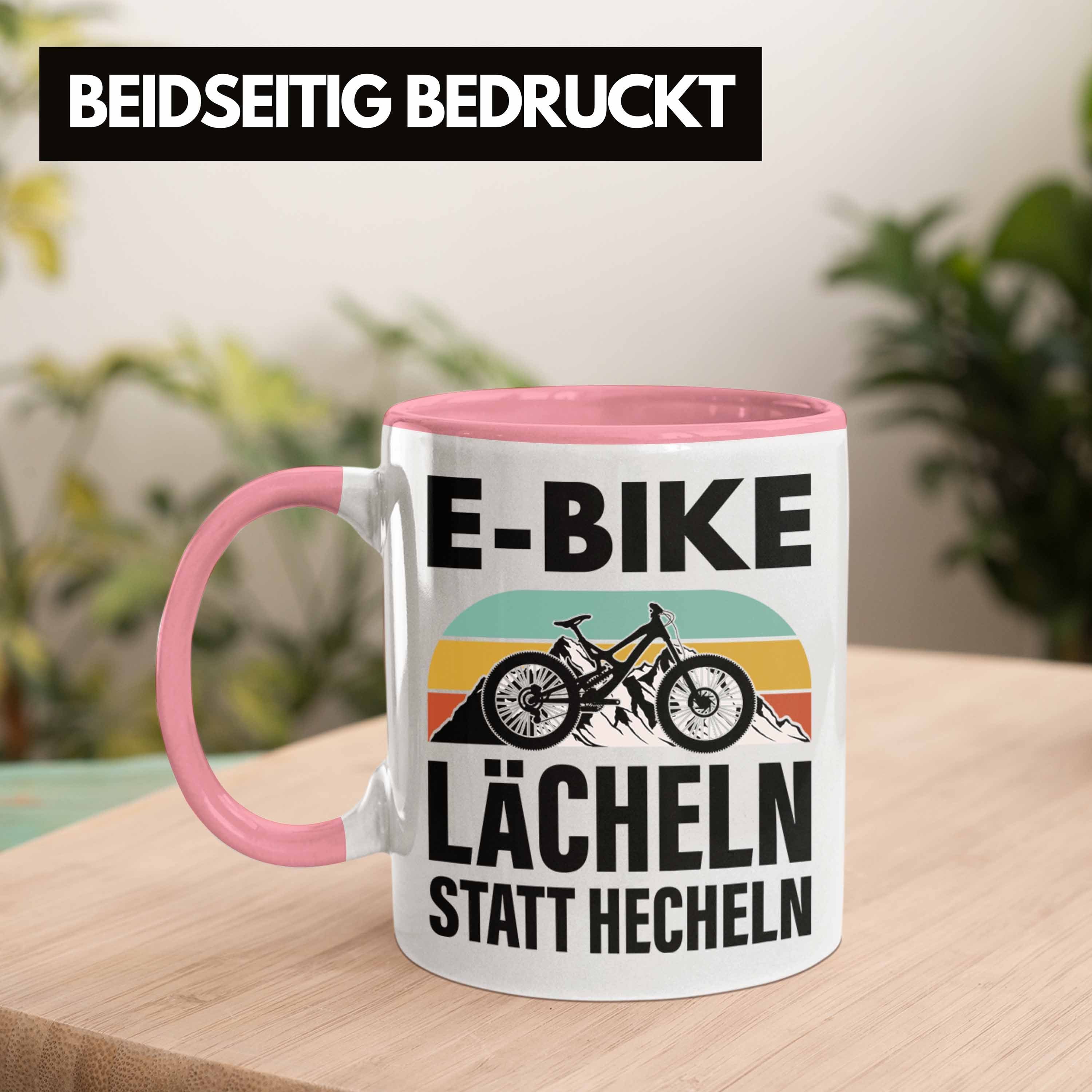 Geschenke Trendation Tasse Lustige Rentner Trendation E-Bike Rosa Kaffeetasse mit Spruch Tasse Geschenk Elektrofahrrad - Ebike