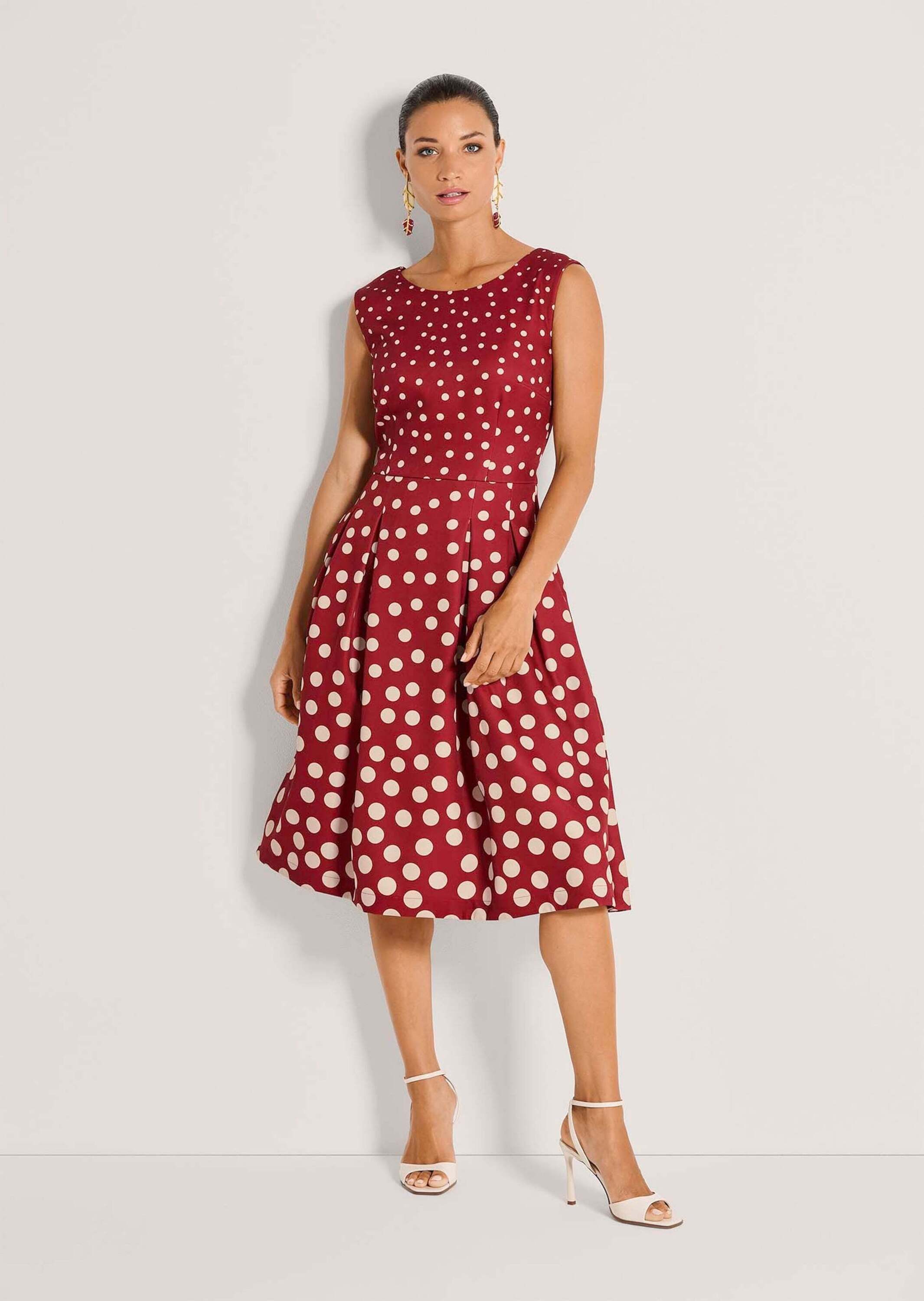 Midikleid Kurzarm Tupfenkleid in Midilänge