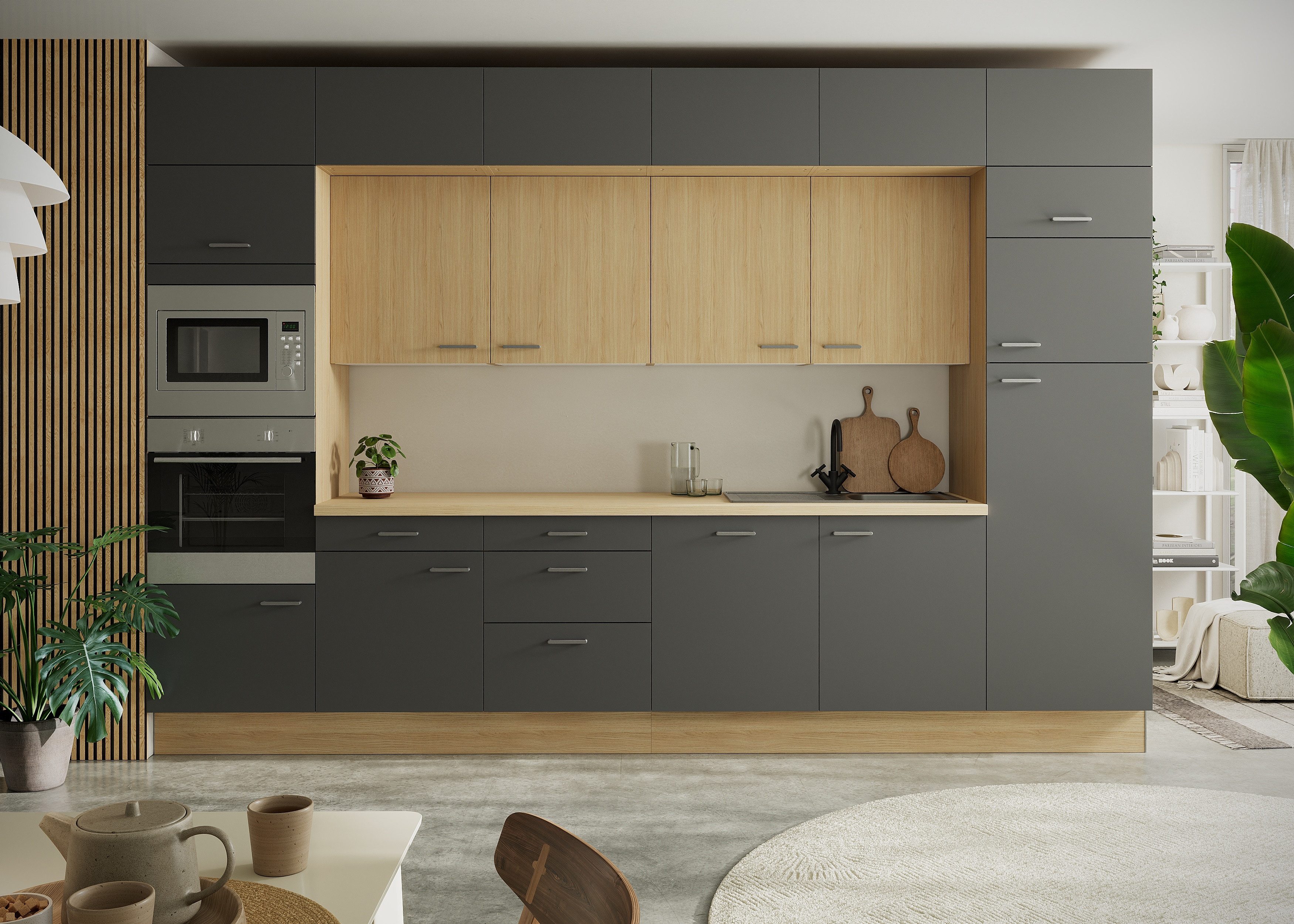 KOCHSTATION Küchenzeile KS-Lucy, Breite 360 cm, Soft-Close, inkl. Zubehör, wahlweise mit E-Geräten