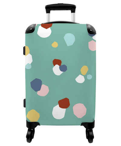 NoBoringSuitcases.com© Koffer Muster - Abstrakt - Formen - Kind 67x43x25cm, 4 Rollen, Mittelgroßer Koffer für Kinder, Trolley