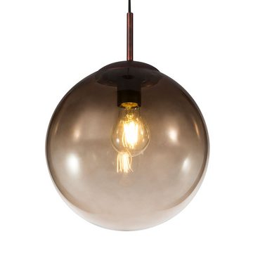 etc-shop LED Pendelleuchte, Leuchtmittel inklusive, Warmweiß, Hänge Pendel Leuchte Glas Design Lampe Decken Kugel braun amber im