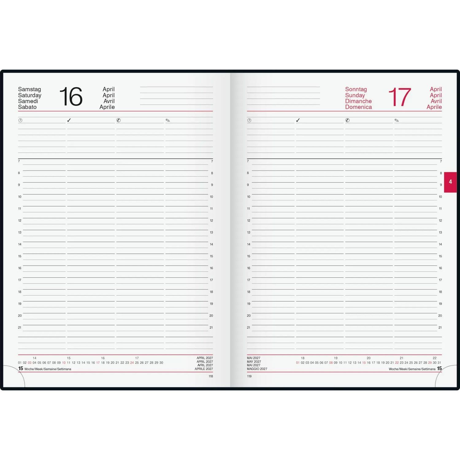 Baier & Schneider Taschenkalender rido/idé 7027503907 Buchkalender Mod. Conform 2027 A4, Kunststoff,... – Bild 2 von 2