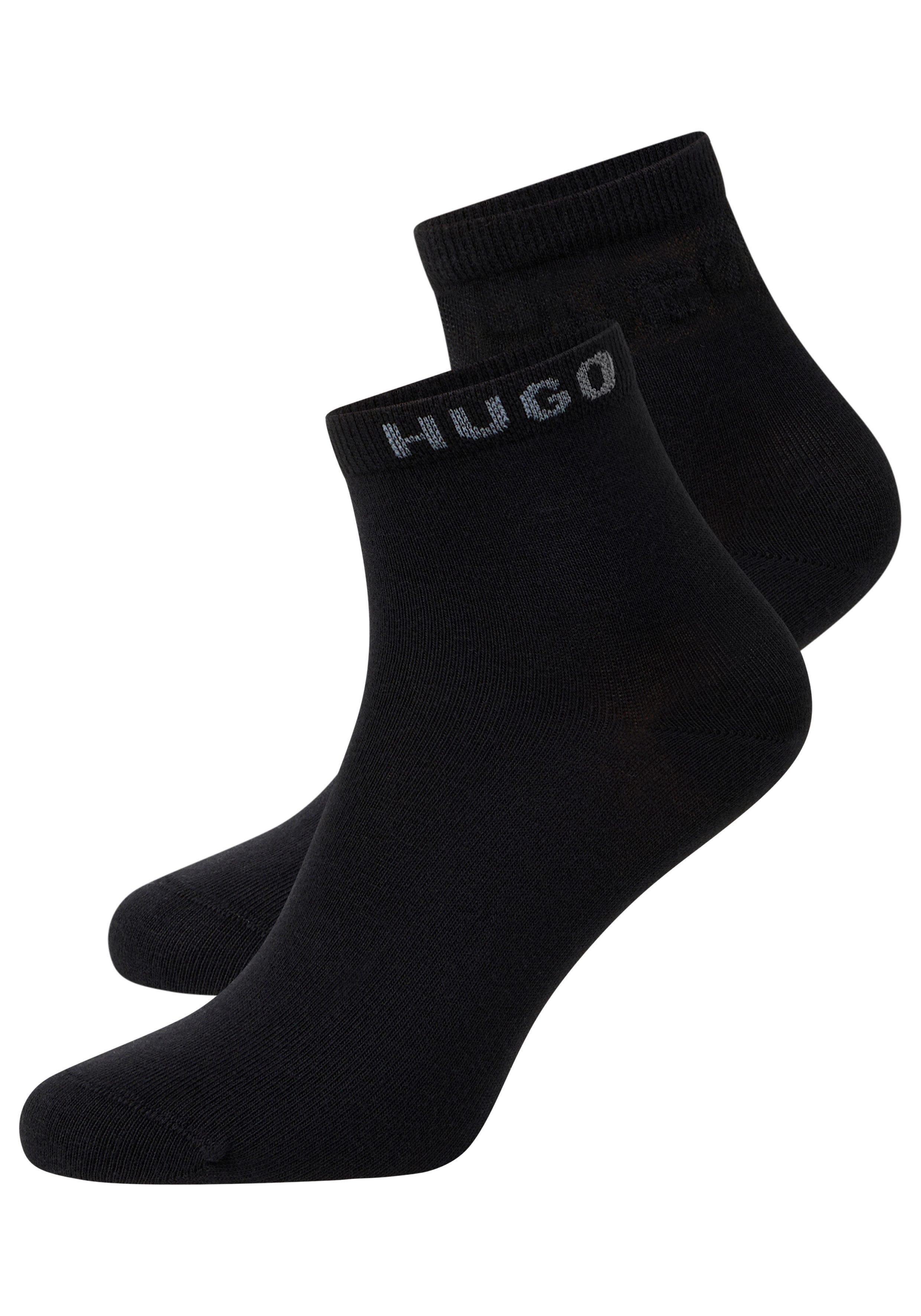 HUGO Kurzsocken MESH LOGO (2-Paar) Einsätze aus halbtransparenten Netzgeweb günstig online kaufen