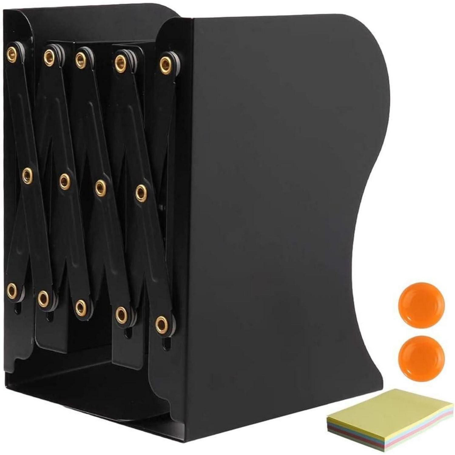 LuxusKollektion Buchstütze Buchstütze Metall verstellbar erweiterbar Bücherhalter Schwarz (1 St)