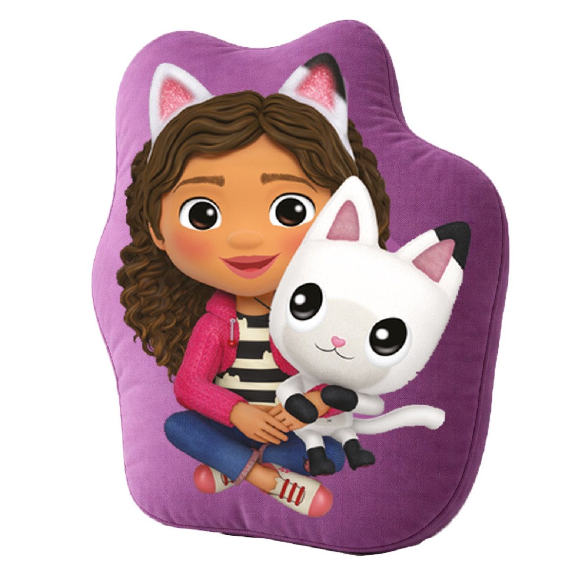 Gabby's Dollhouse Dekokissen Kissen Lila Dekokissen in 3D-Optik für Sofa & Bett