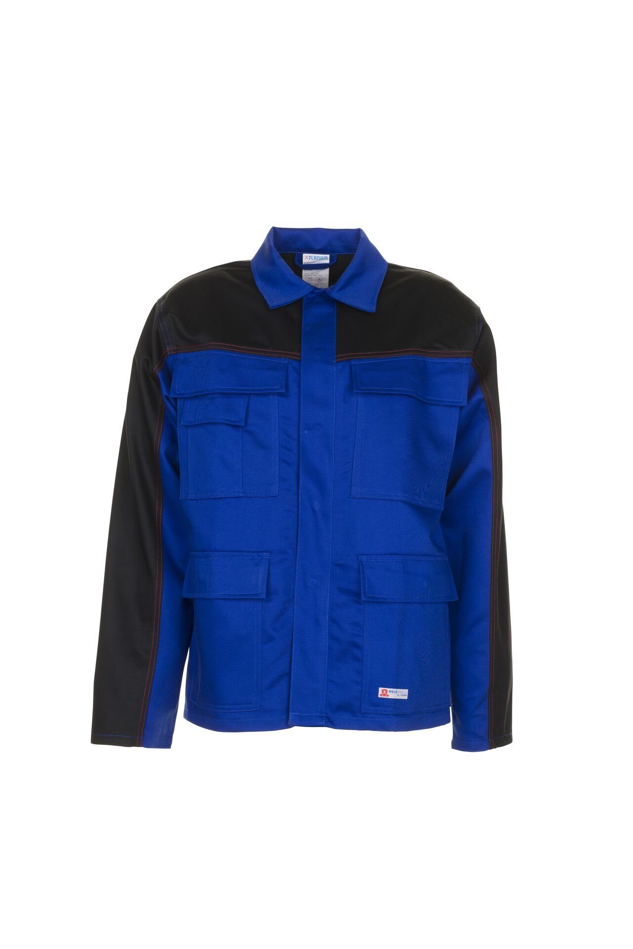 Planam Arbeitshose Jacke Weld Shield kornblumenblau/schwarz Größe 50 (1-tlg) | Arbeitshosen