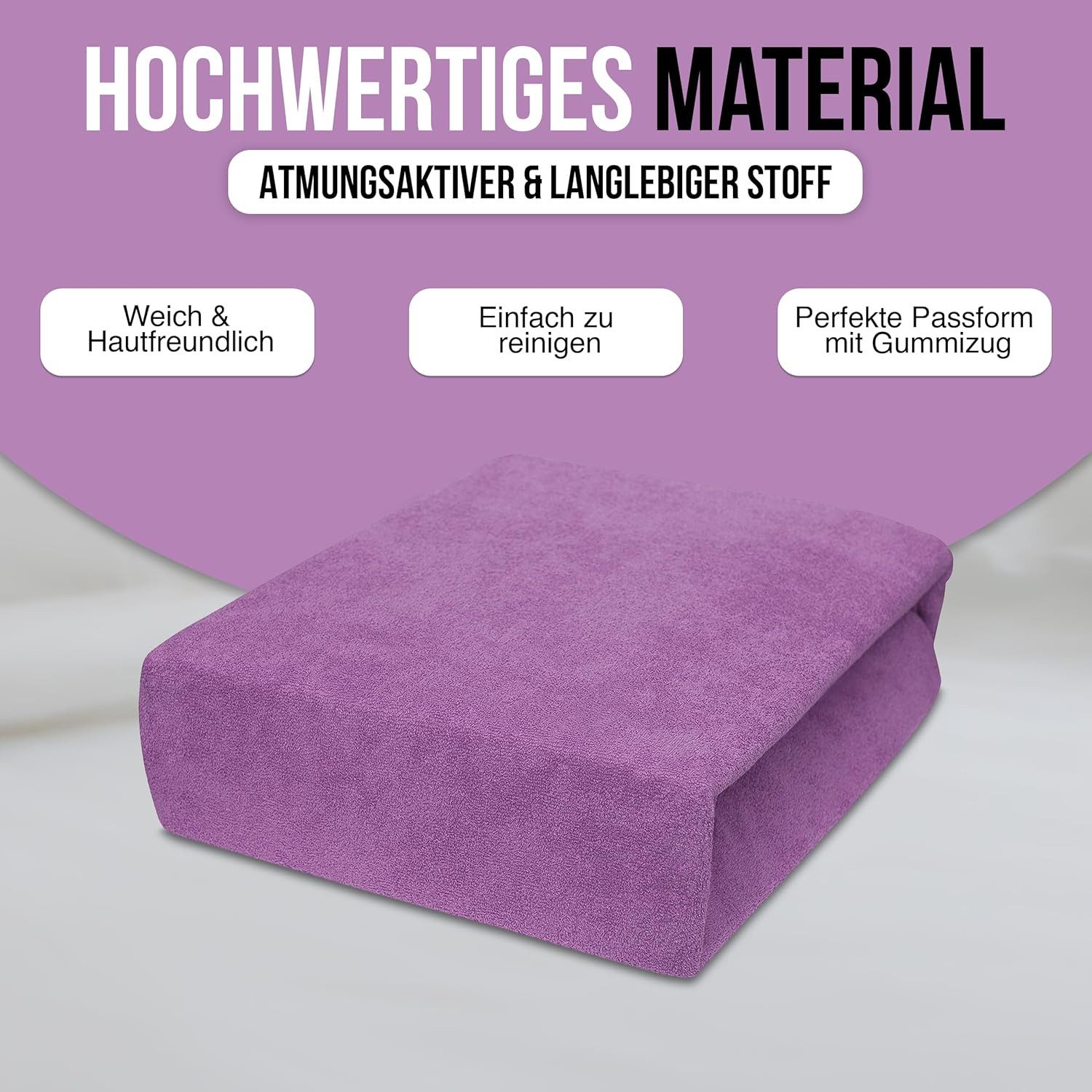 Best for You Spannbettlaken Terry Spannbettlaken–Flauschiger Handtuchstoff für Komfort & Passform, Frotte, Gummizug: Rundum, (1 Stück), Weich, flauschig, atmungsaktiv, hautfreundlich