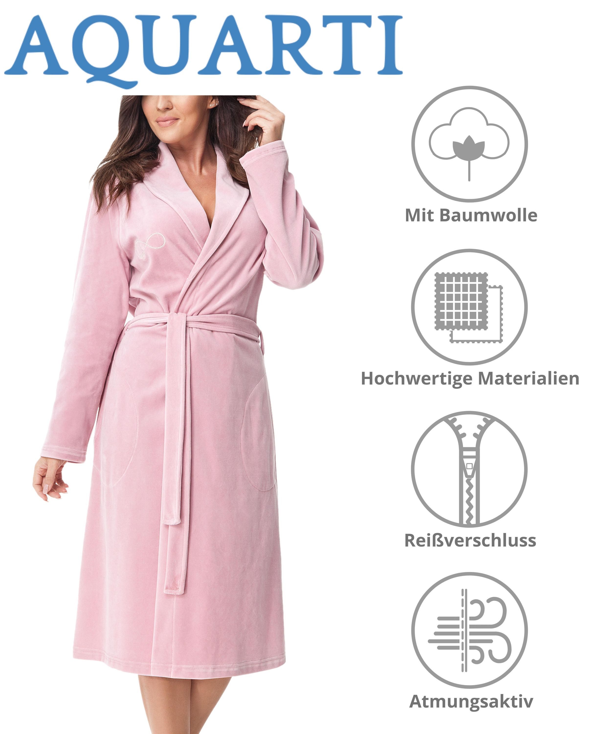 Aquarti Damenbademantel Aquarti Damen Morgenmantel aus günstig online kaufen