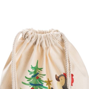 Mr. & Mrs. Panda Sporttasche Pinguin Weihnachtsbaum - Transparent - Geschenk, Sportbeutel, Winter, (1-tlg), Design trifft Funktion