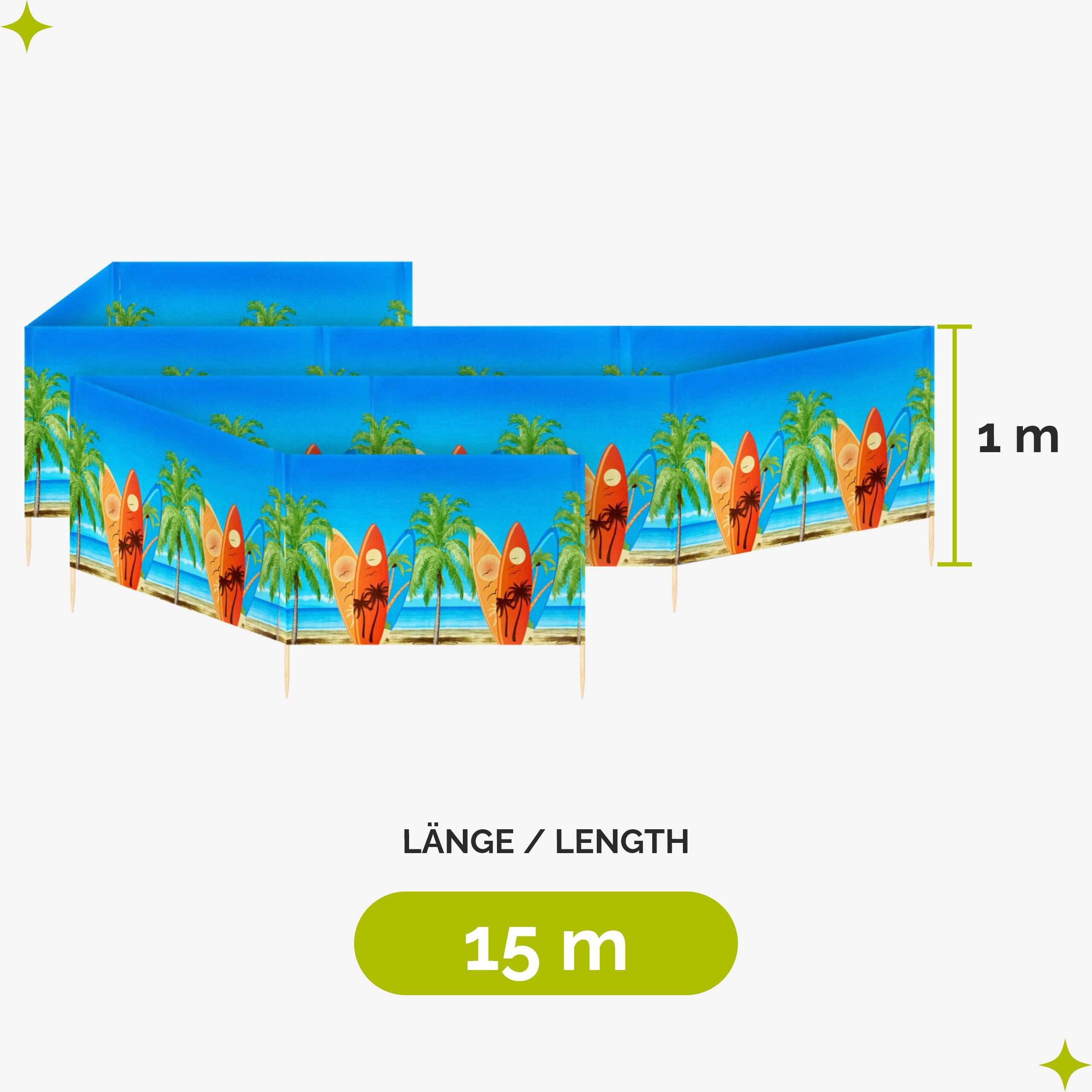 Garronda Windschutz Strand Sichtschutz 15m lang günstig online kaufen