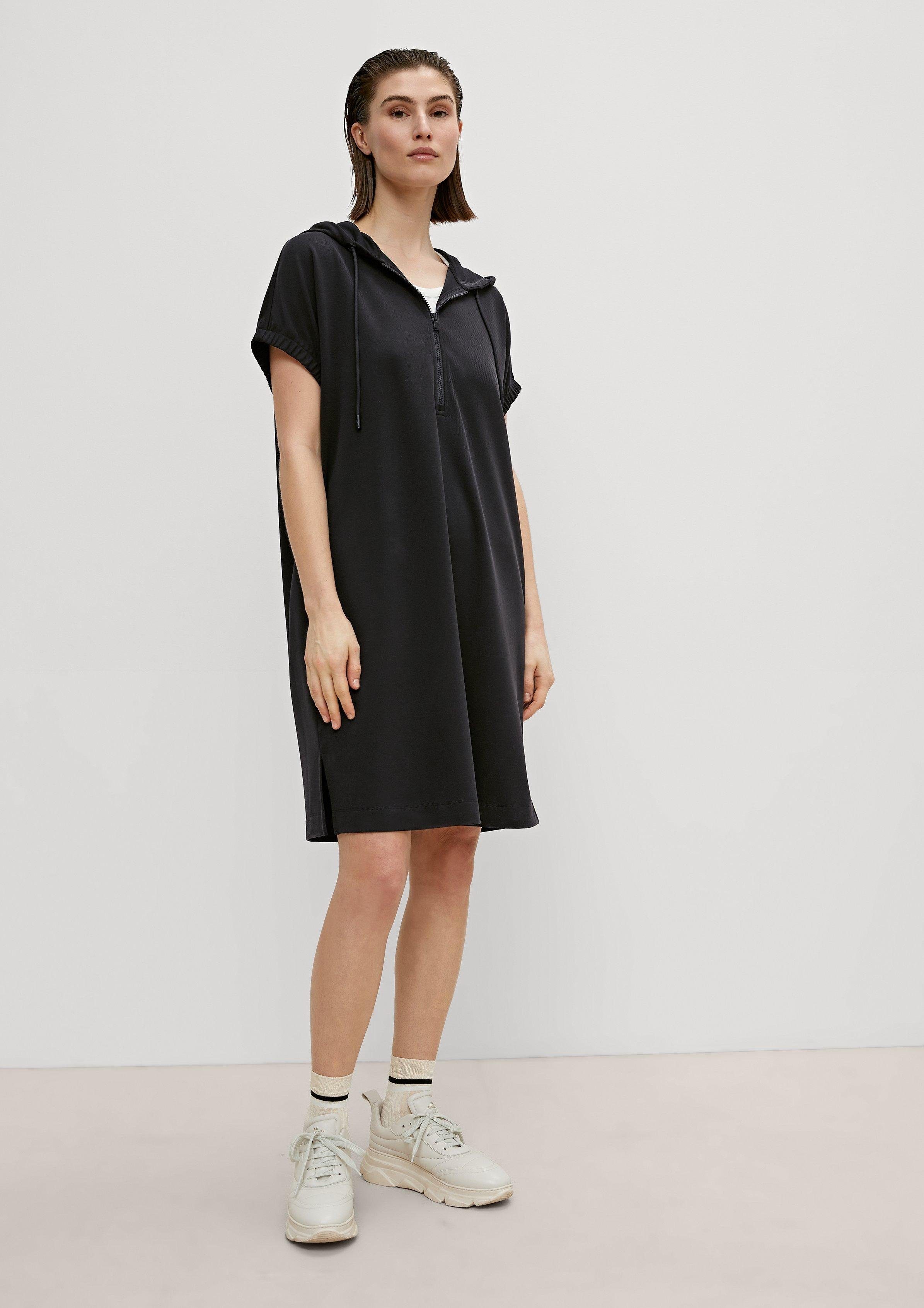 comma casual identity Minikleid Hoodie-Kleid aus Jersey black
