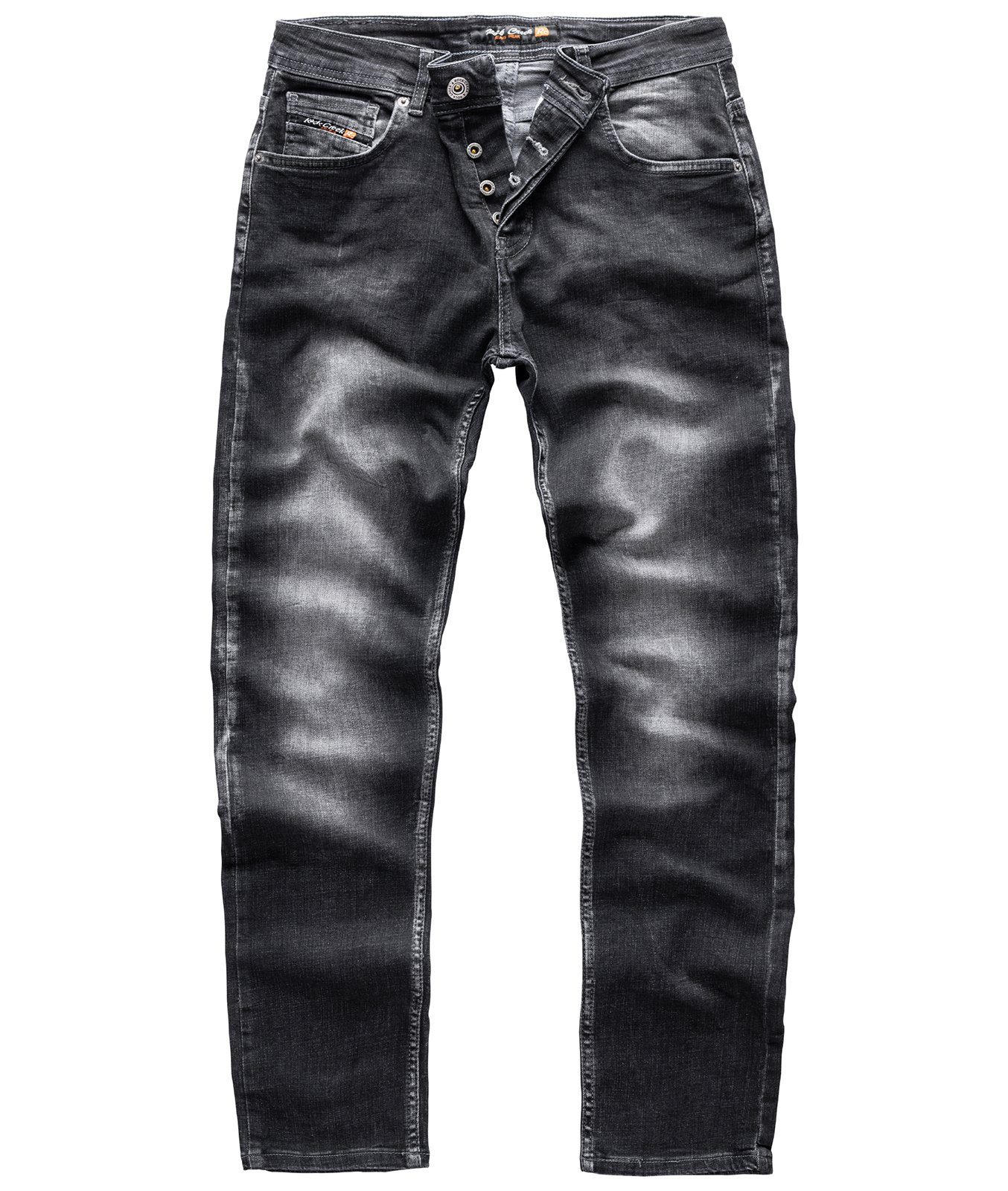 Rock Creek RC-2273 Jeans Regular-fit-Jeans Stonewashed Dunkelgrau Herren