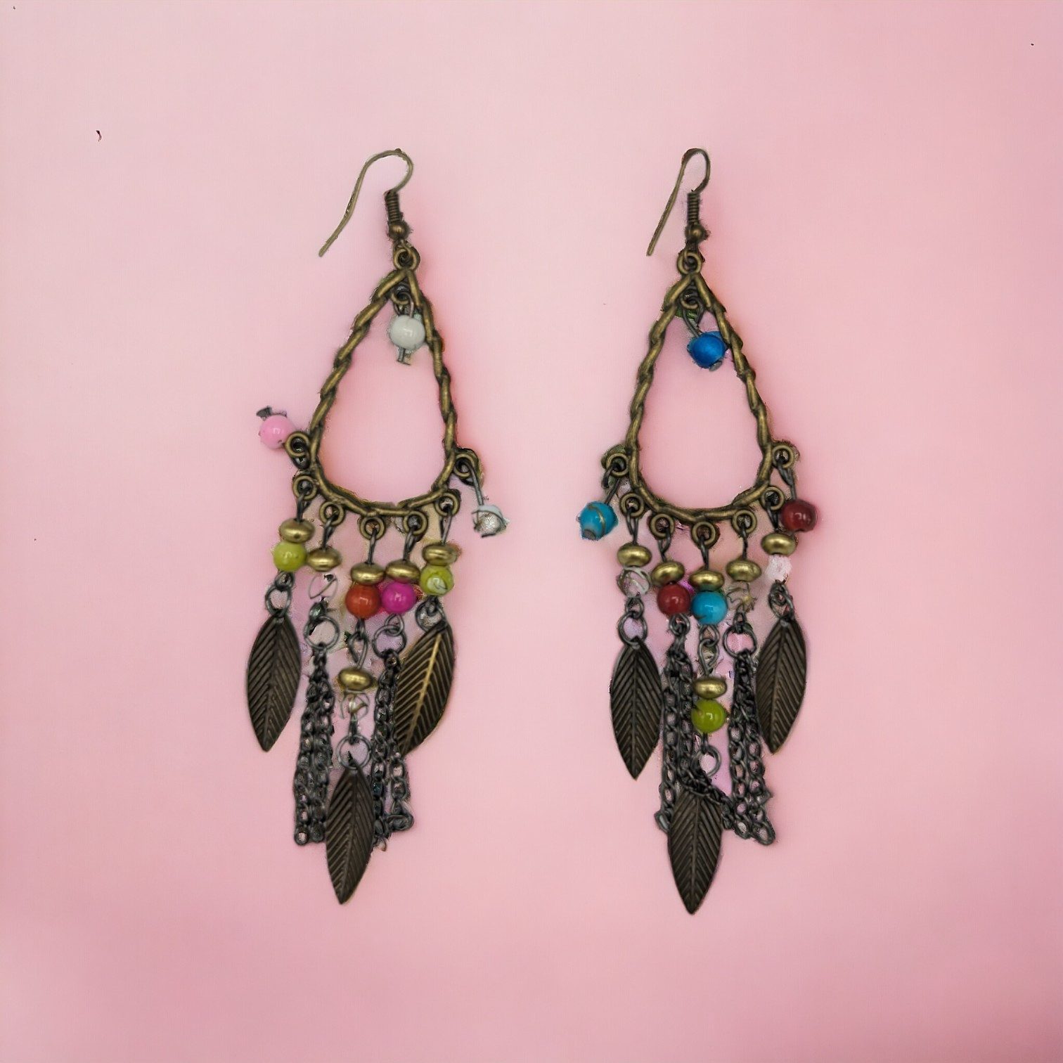 Eyecatcher Paar Ohrhaken Bunte Boho-Federohrringe mit günstig online kaufen