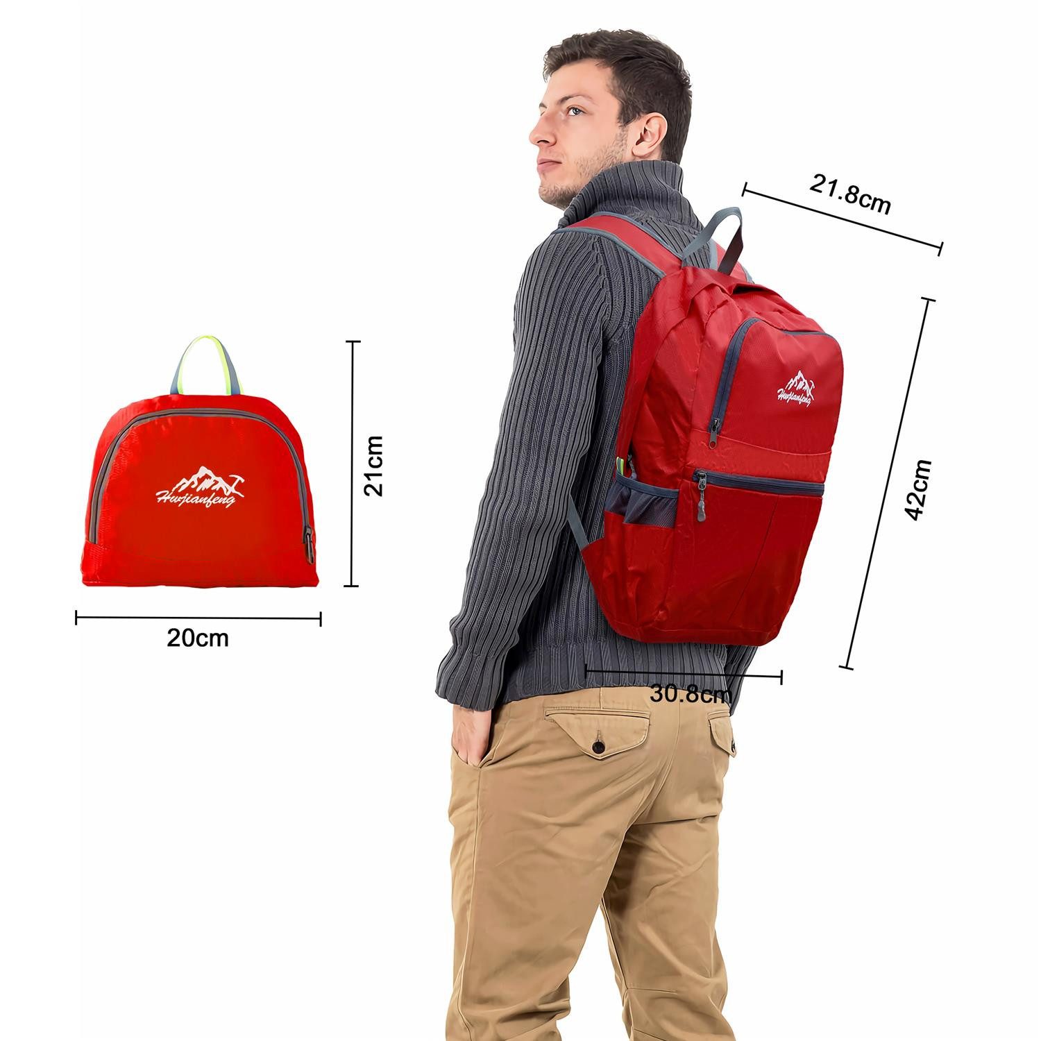 Intirilife Tagesrucksack (Faltbarer Rucksack Ultraleicht in Rot, 1-tlg), 36 günstig online kaufen