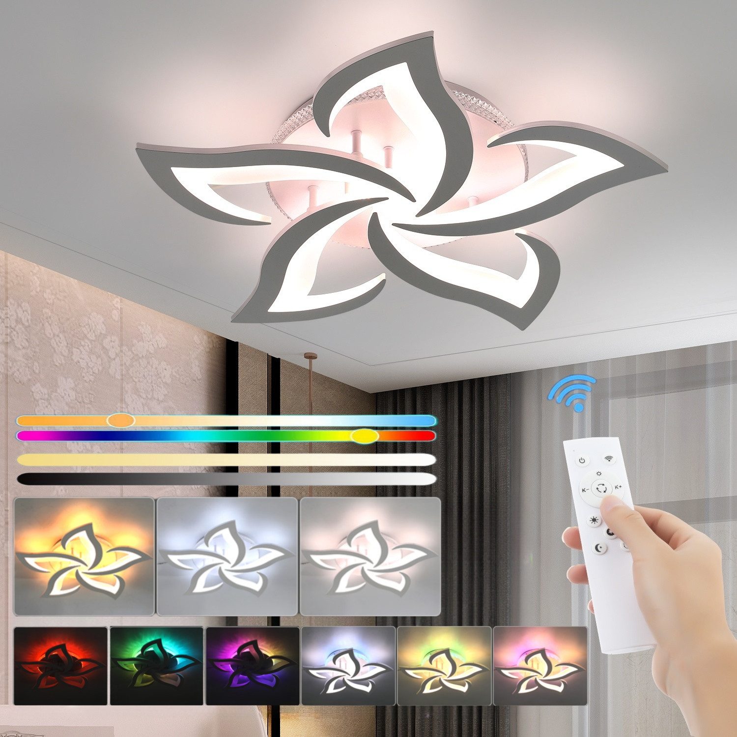LETGOSPT LED Deckenleuchte 54W Deckenleuchte Wohnzimmer günstig online kaufen