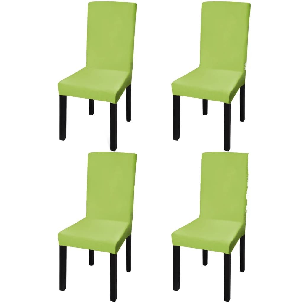 furnicato Stuhlhusse Stuhlhussen Apfelgrün für Stühle bis 55 cm Höhe, 4er Set, Dehnbare Stuhlbezüge aus Elasthan-Stoff, waschbar bei 40° C für Hotel