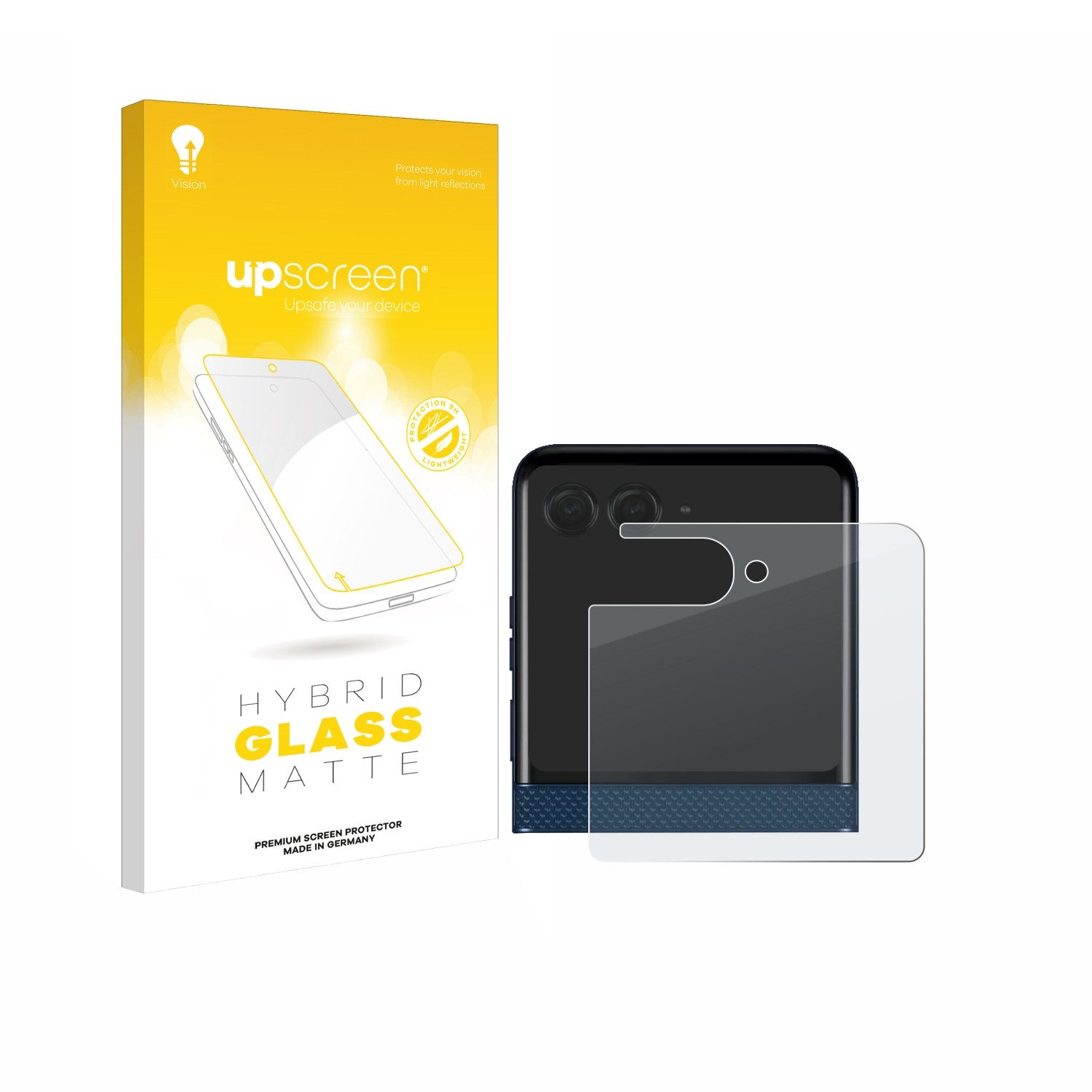 upscreen Displayschutzglas Folie für Motorola Razr 60 (Hinteres Display), Schutzfolie Glas Panzer Display Schutz matt