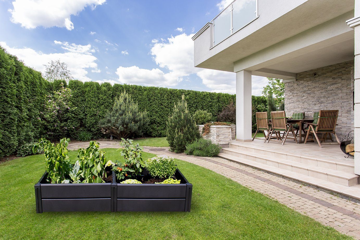 KHW Hochbeet "Demeter L" aus wetterbeständigem Kunststoff, BxTxH: 158x82x31 cm, 336 Liter