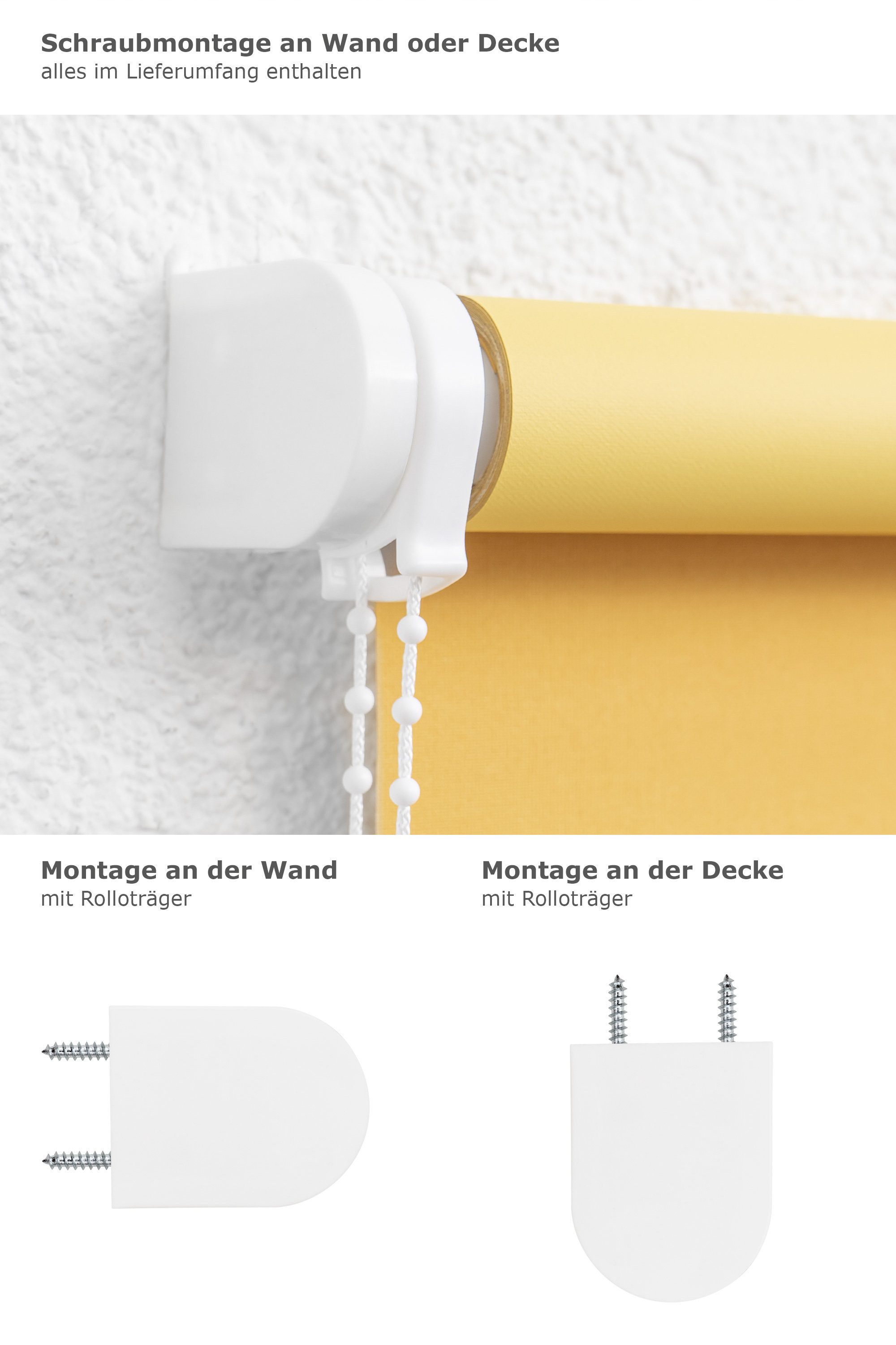 Verdunklungsrollo Verdunkelungsrollo Gelb, LYSEL®, abdunkelnd, HxB 175x92cm