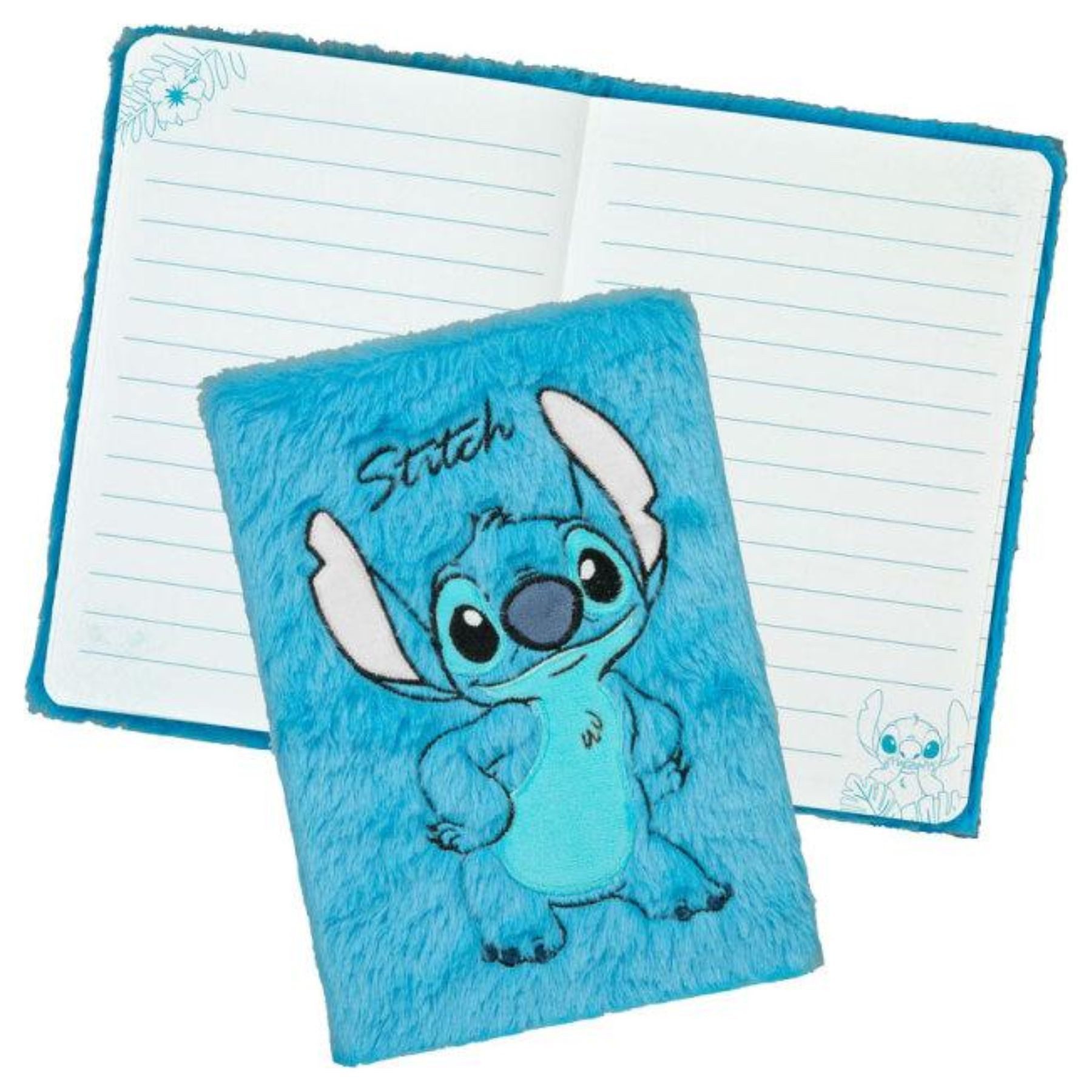 Textiel Trade B.V. Notizbuch Lilo & Stitch Notizbuch mit Plüscheinband – liniertes