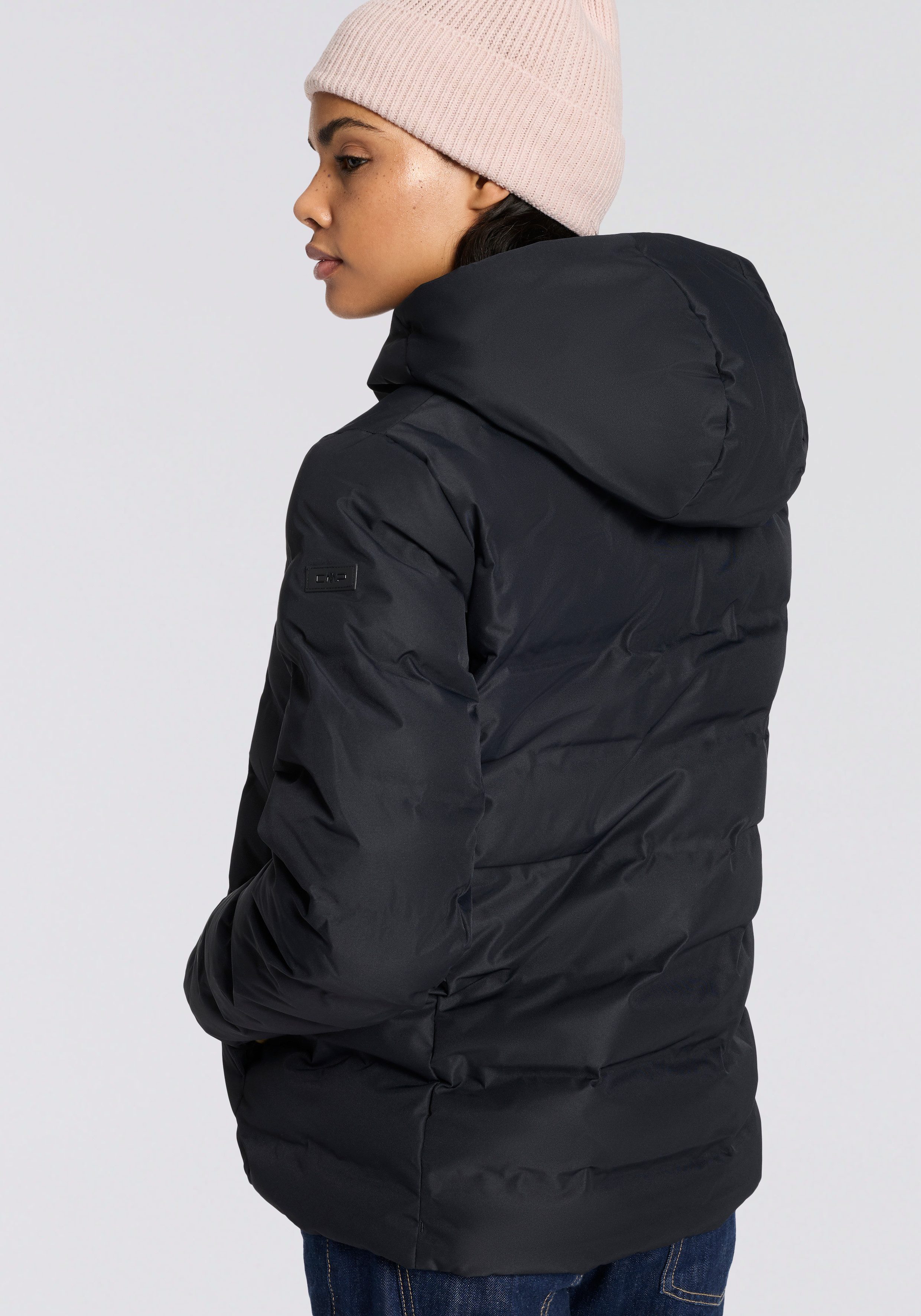CMP Steppjacke WOMAN JACKET FIX HOOD mit fester Kapuze, wärmend, winddicht, wasserabweisend, Übergangsjacke