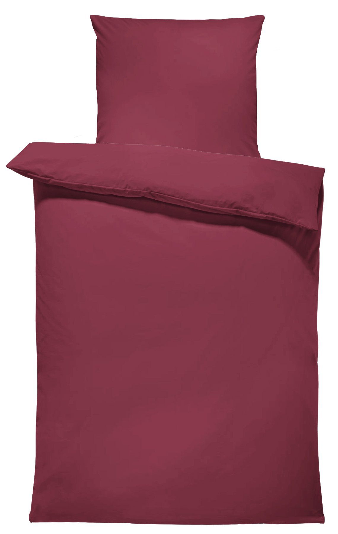 Bettwäsche Unifarben Einfarbig, One Home, Renforcé, 2 teilig, Baumwolle mit Reißverschluss, Komfortgröße