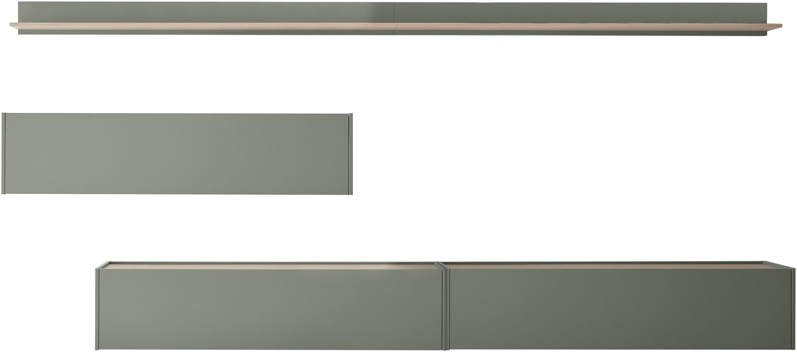 Home affaire Wohnwand City/Giron, moderne Anbauwand, Komplettset in vielen Farben verfügbar, (Set, 5-St), enthält drei Hängeschränke & zwei Wandboards