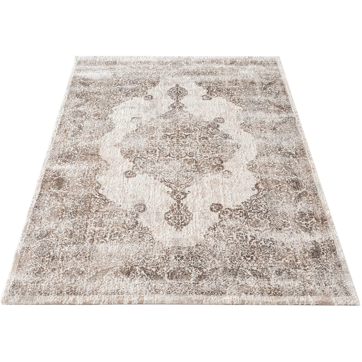 Carpetilla Designteppich Designer Wohnzimmer Teppich Richmond Vintage Nerz- günstig online kaufen