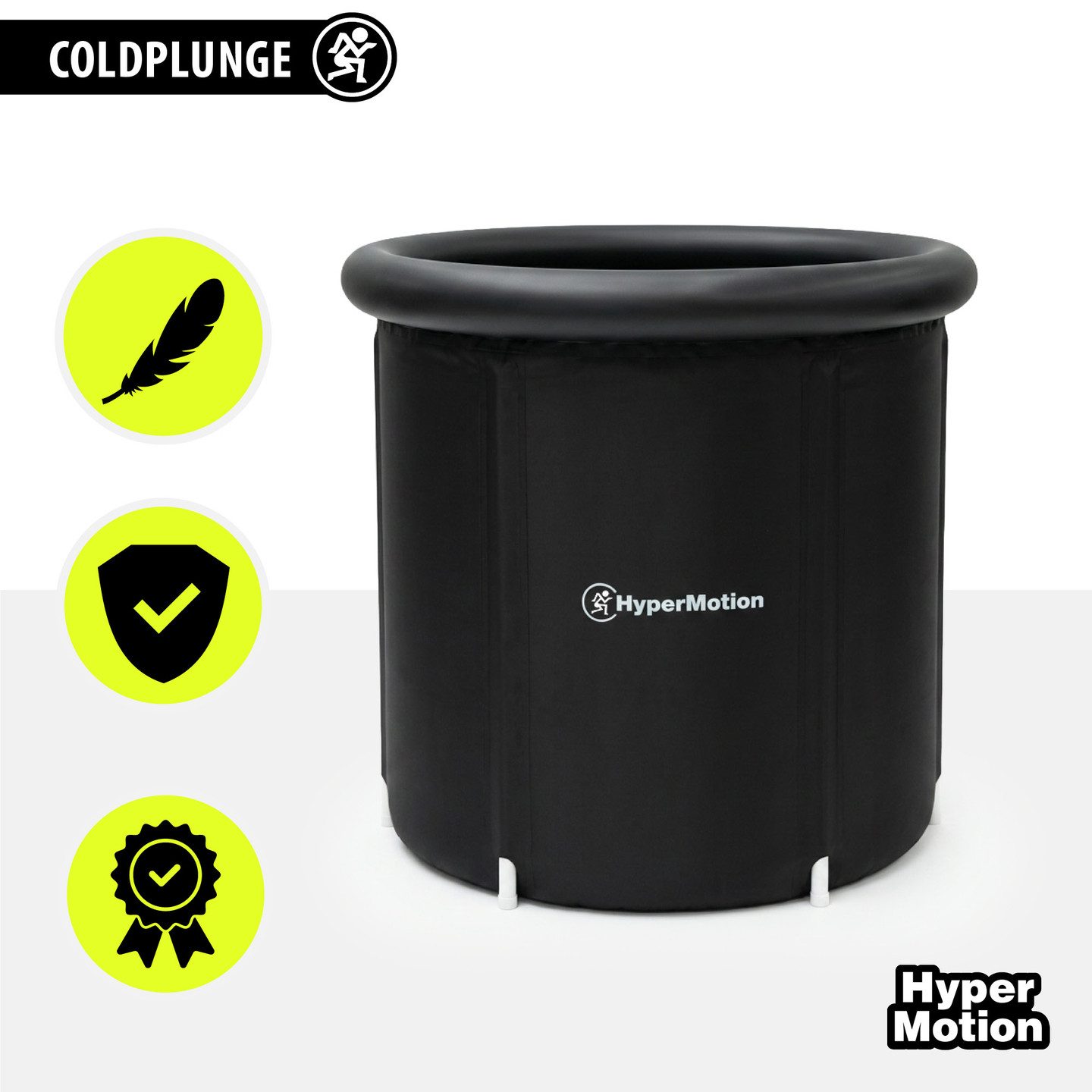 HyperMotion Ovalpool HyperMotion Eisbad Wanne 330 L faltbar mit Isolierdeckel Schwarz