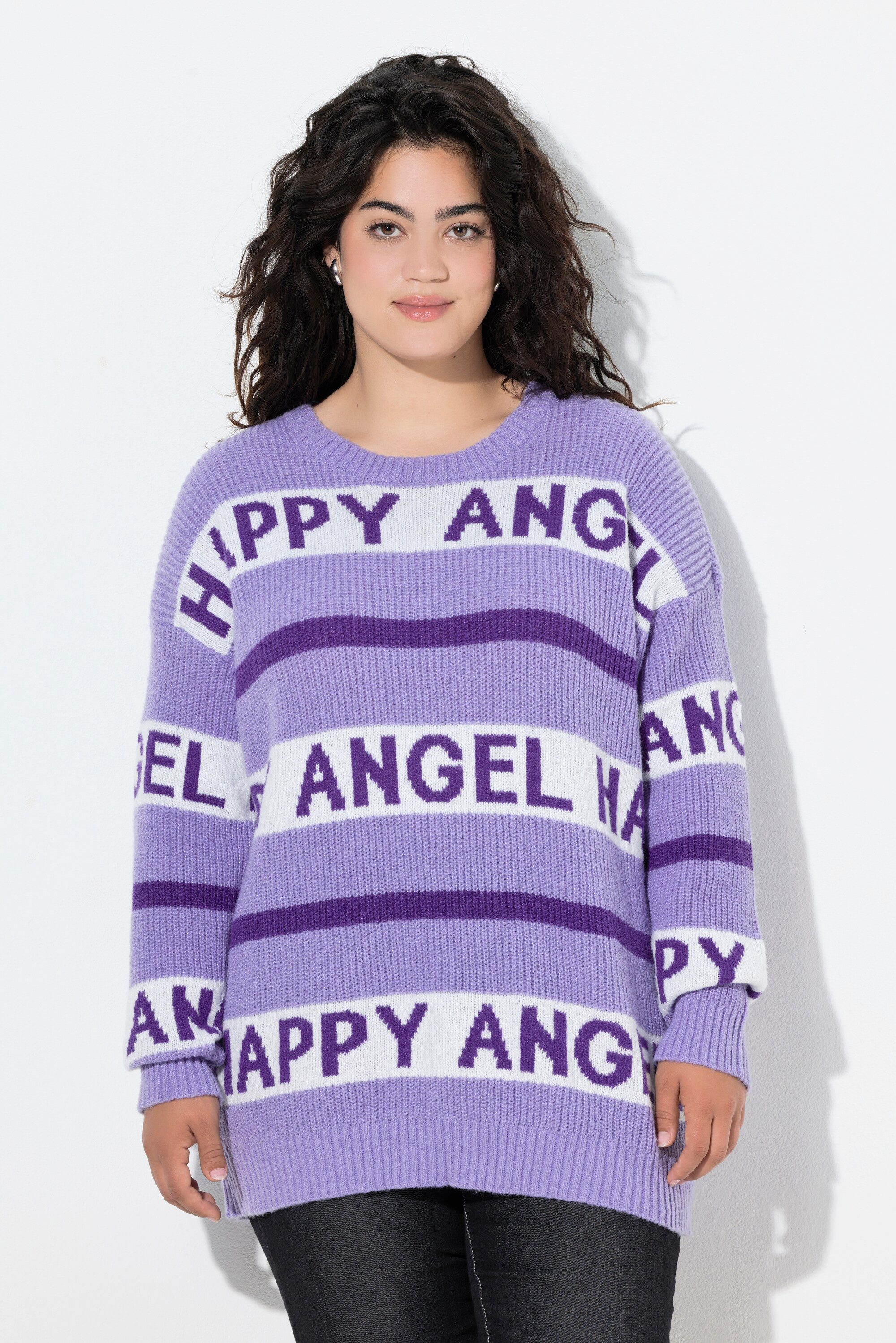 Strickpullover Pullover oversized Happy Angel Streifen