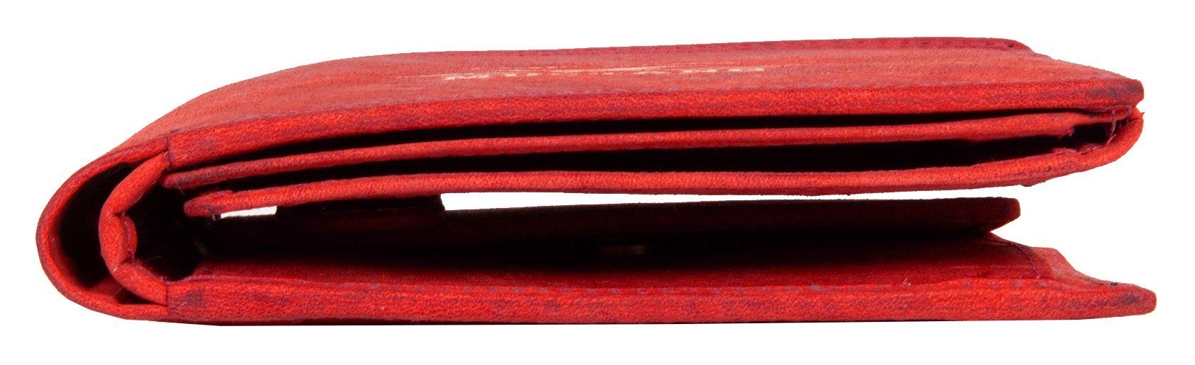 MUSTANG Geldbörse Tampa leather wallet Logo red opening, mit Print long side