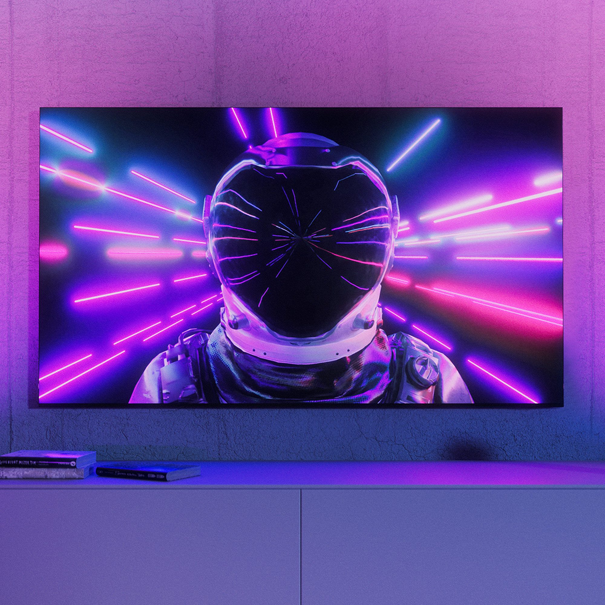 Philips Hue Smarte LED-Leuchte Play Gradient Wallwasher Doppelpack weiss, Abschaltautomatik, Bluetooth, CCT - über Fernbedienung, Dimmfunktion, Farbsteuerung, Farbwechsel, Leuchtdauer einstellbar, Memoryfunktion, Nachtlichtfunktion, RGB, Smart Home, Timerfunktion, dimmbar über Fernbedienung, erweiterbar, mehrere Helligkeitsstufen, LED wechselbar, RGB, inkl. Netzteil