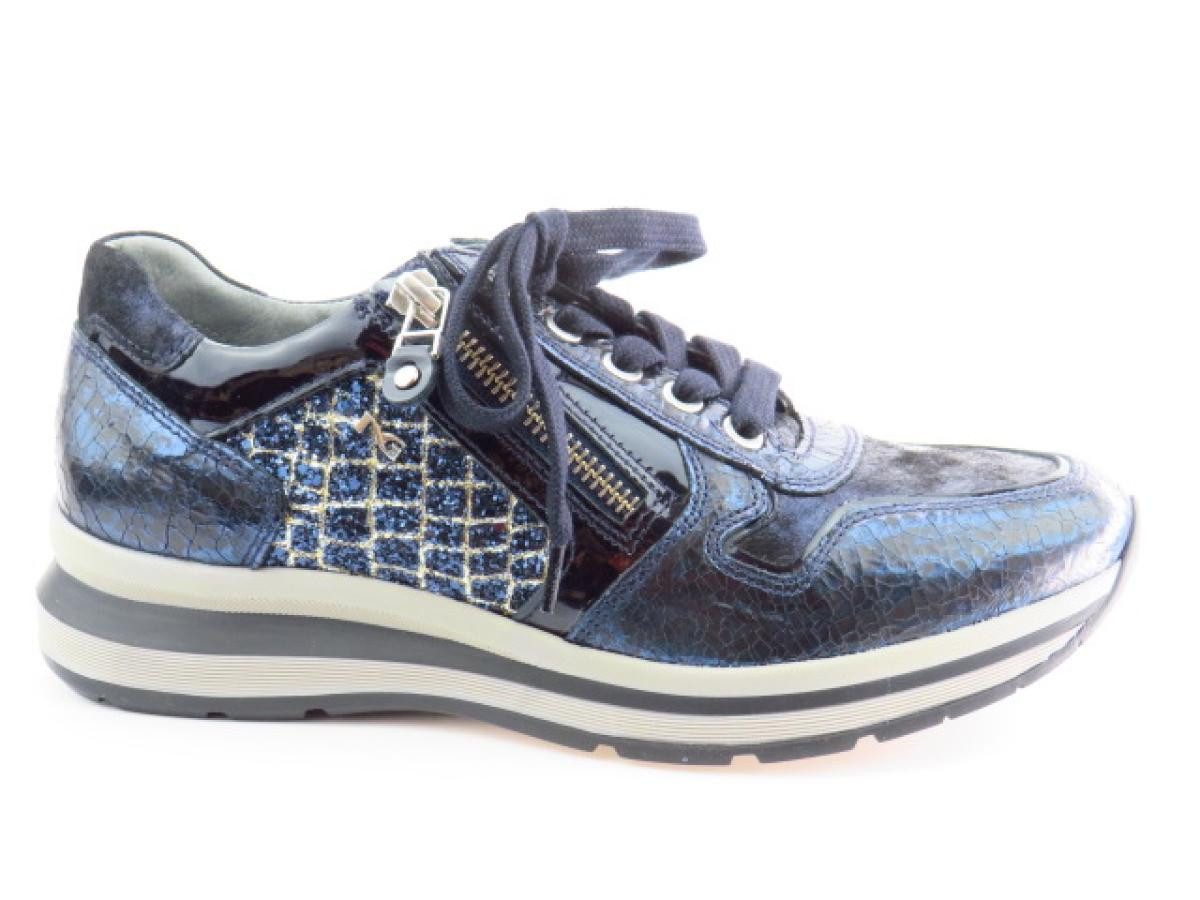 Crack blue Schnürschuh
