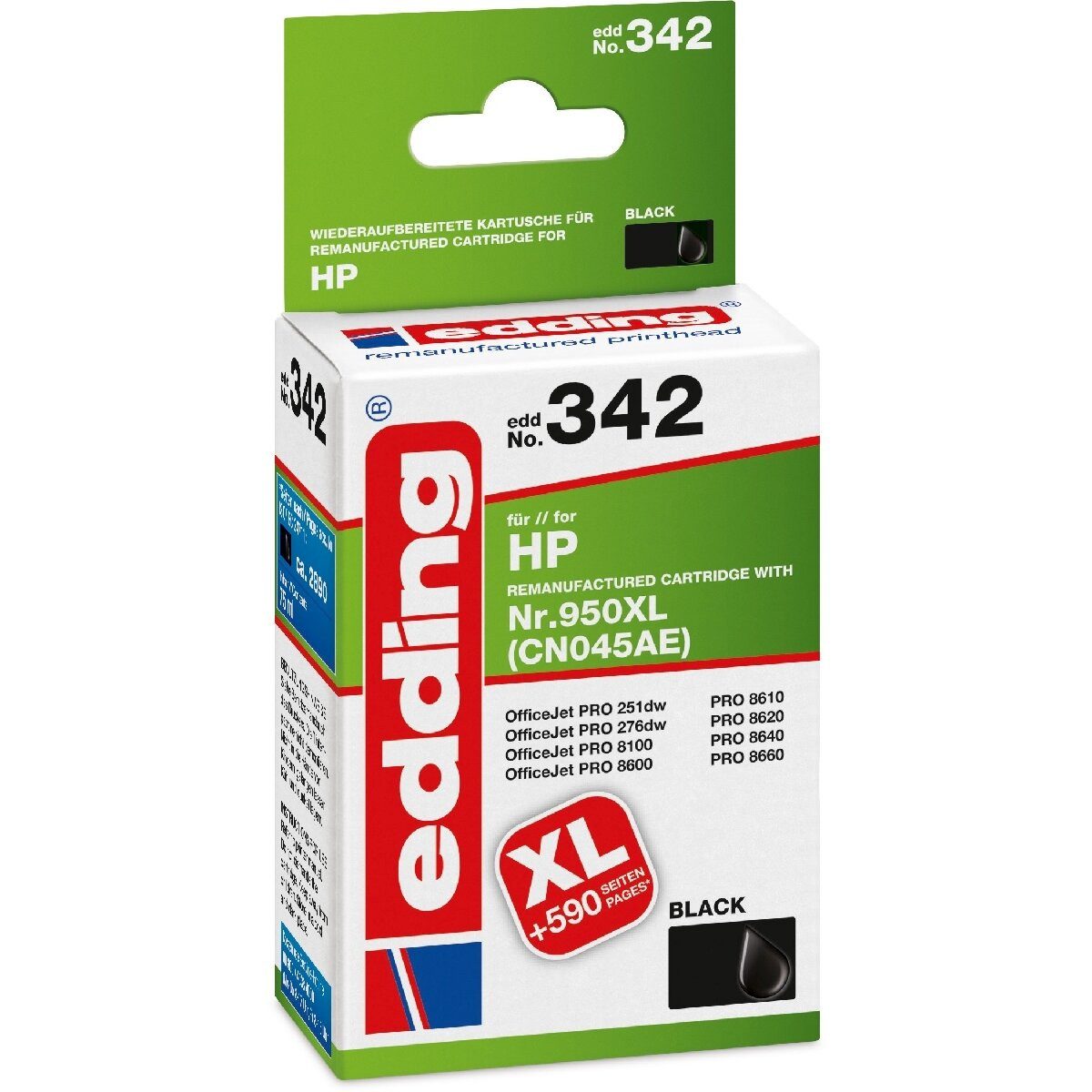 edding Druckerpatrone kompatibel mit HP No. 950XL (CN045AE) black Nachfülltinte (x)