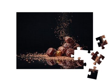 puzzleYOU Puzzle Schokoladenbonbons mit Schokoladensplittern, 48 Puzzleteile, puzzleYOU-Kollektionen Candybar, Schokolade, Süßigkeiten