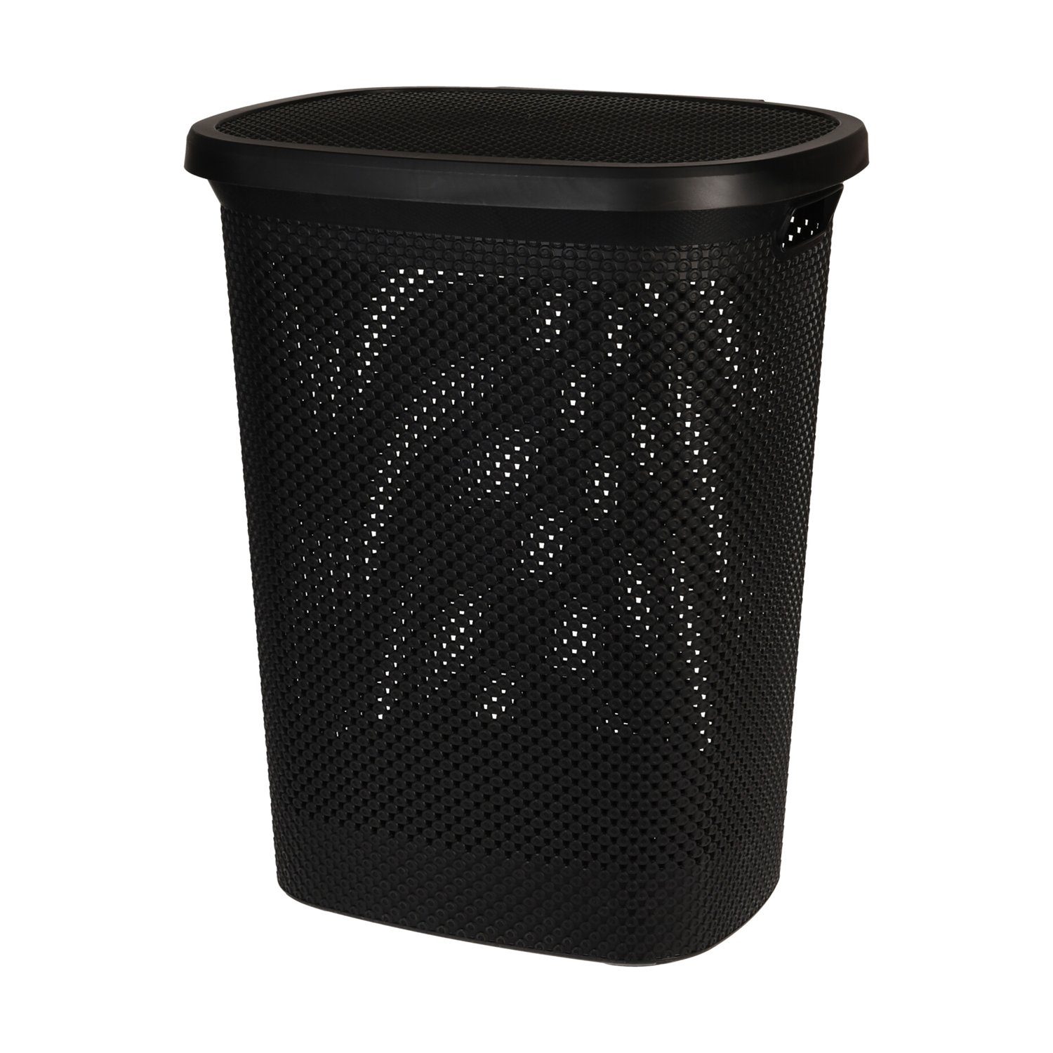 Mojawo Wäschewanne Wäschekorb Wäschebox Wäschetruhe mit Deckel Schwarz 60L günstig online kaufen