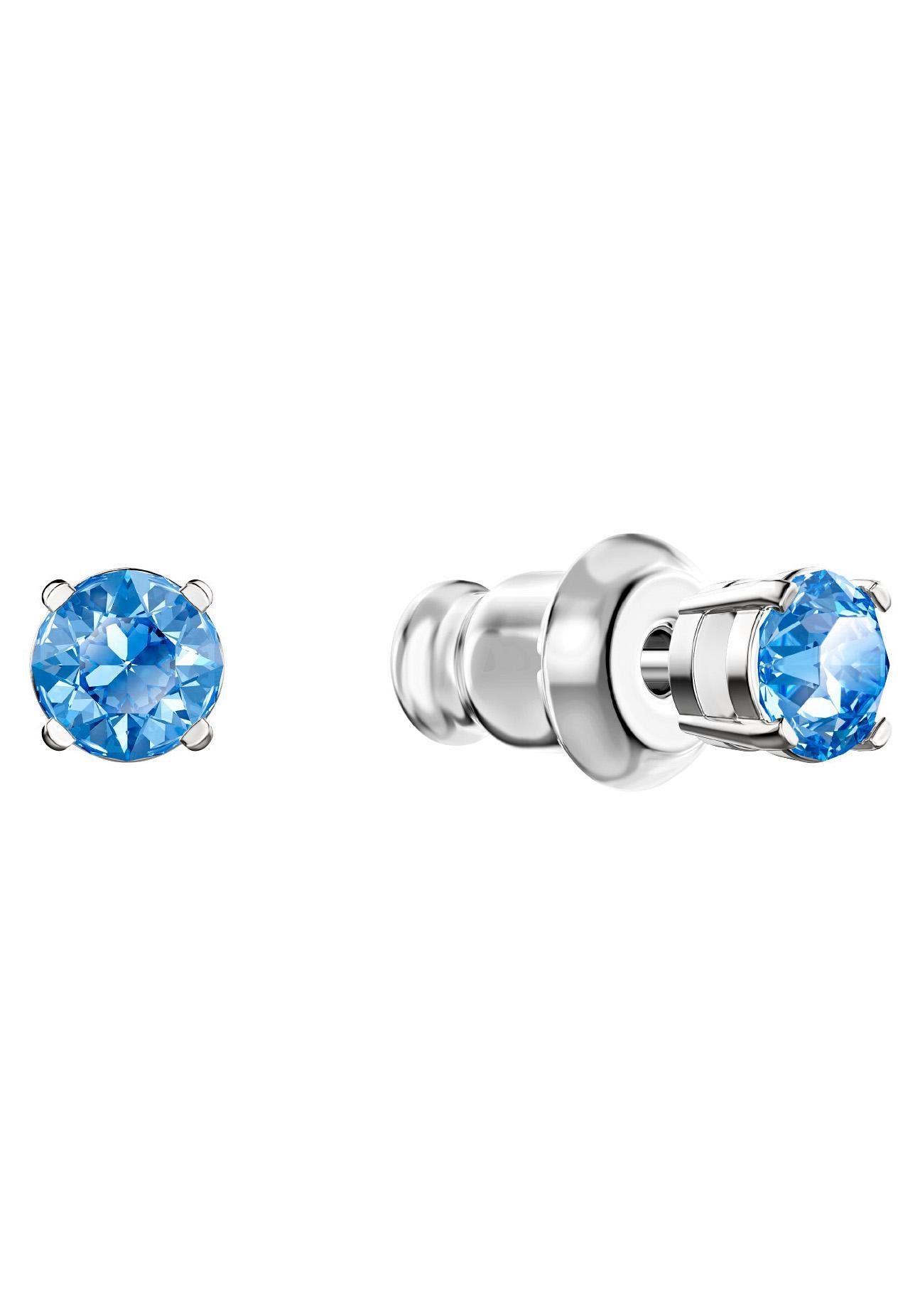 Set Swarovski Ketten rhodiniert, und blau, Swarovski® 3-tlg), (Set, Dance Round, 5480485 Ohrring mit Kristallen Sparkling