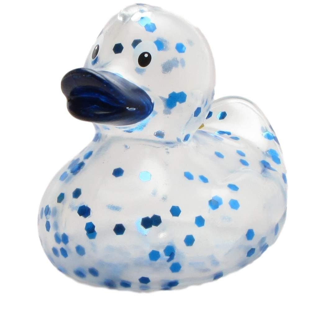 Duckshop Badespielzeug Quietscheente Glitzer blau - Badeente