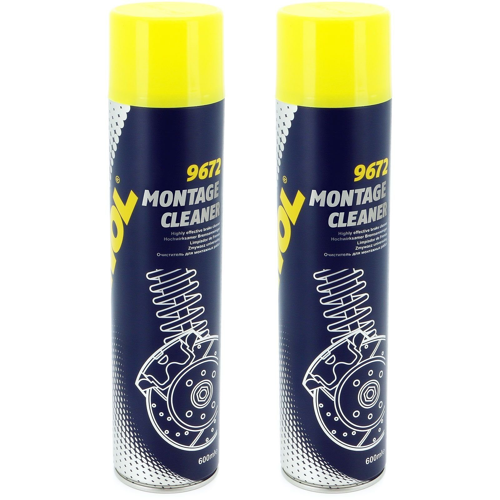 Mannol 2x Bremsenreiniger Montage Cleaner 600 ml Typ 9672 Auto-Reinigungsmittel (Spar-Set 2 Flaschen)