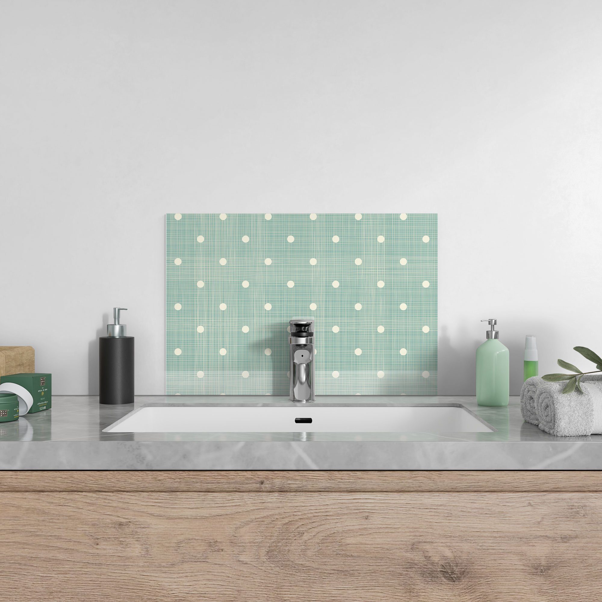 DEQORI Küchenrückwand 'Serviettendesign', Glas Spritzschutz Herdblende Badrückwand