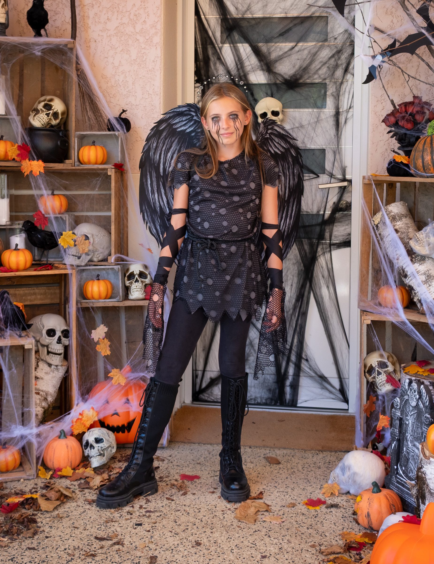 California Costumes Kostüm Gothic-Engelkostüm Halloweenkostüm für Kinder schwarz