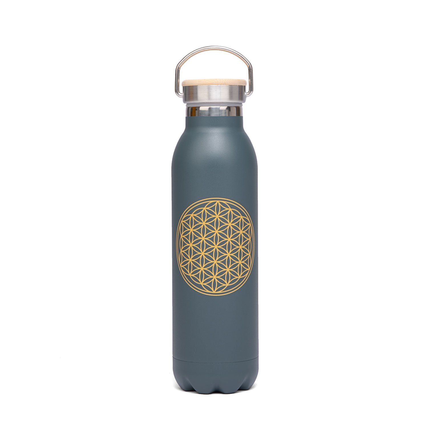 bodhi Isolierflasche Isolier-Trinkflasche 600 ml, Edelstahl Blume des Lebens