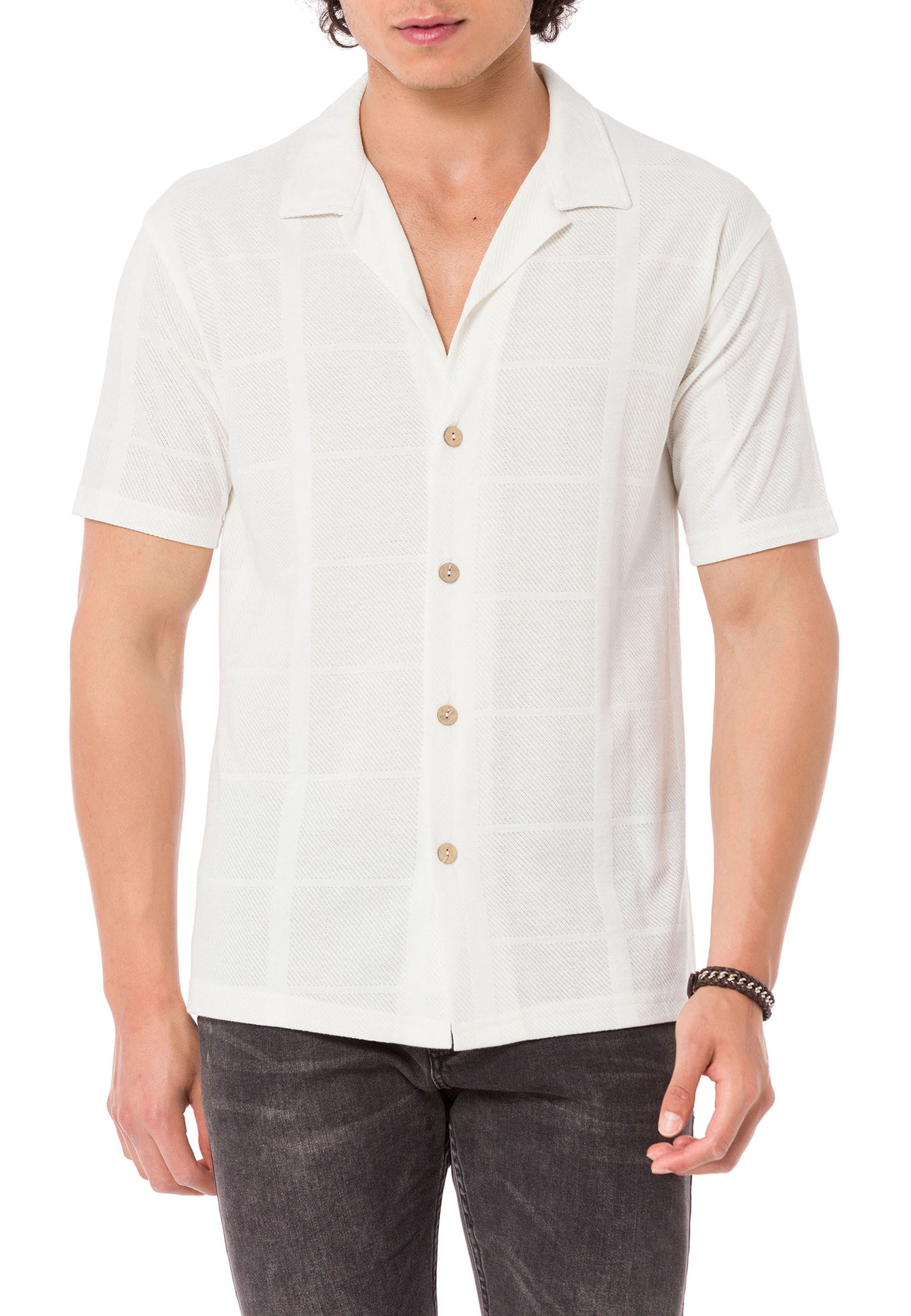 RedBridge Kurzarmhemd mit Reverskragen – Luftiger Stoff, Knopfleiste, Somme günstig online kaufen