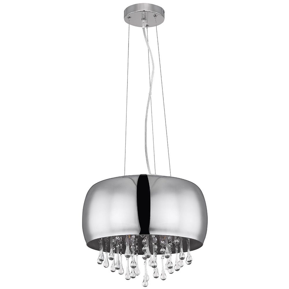 GLOBO LIGHTING Hängeleuchte, Leuchtmittel nicht inklusive, Hängelampe Esstischlampe Pendelleuchte Glas Kristalle rauch H 120 cm