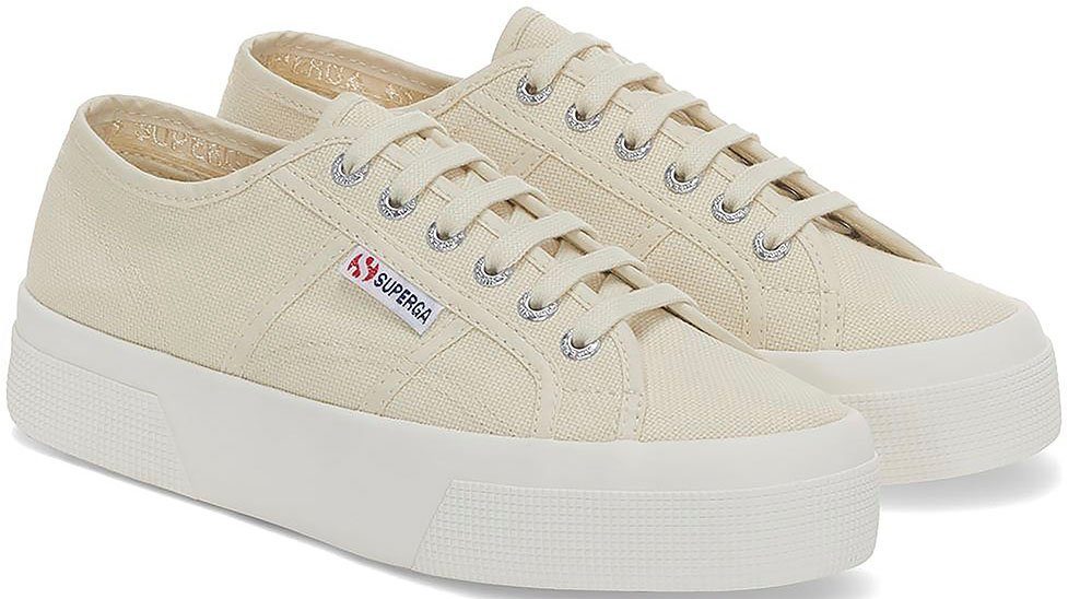 mit Plateausneaker (19801319) beige 2740-PLATFORM Superga Canvas-Obermaterial avorio klassischem eggshell